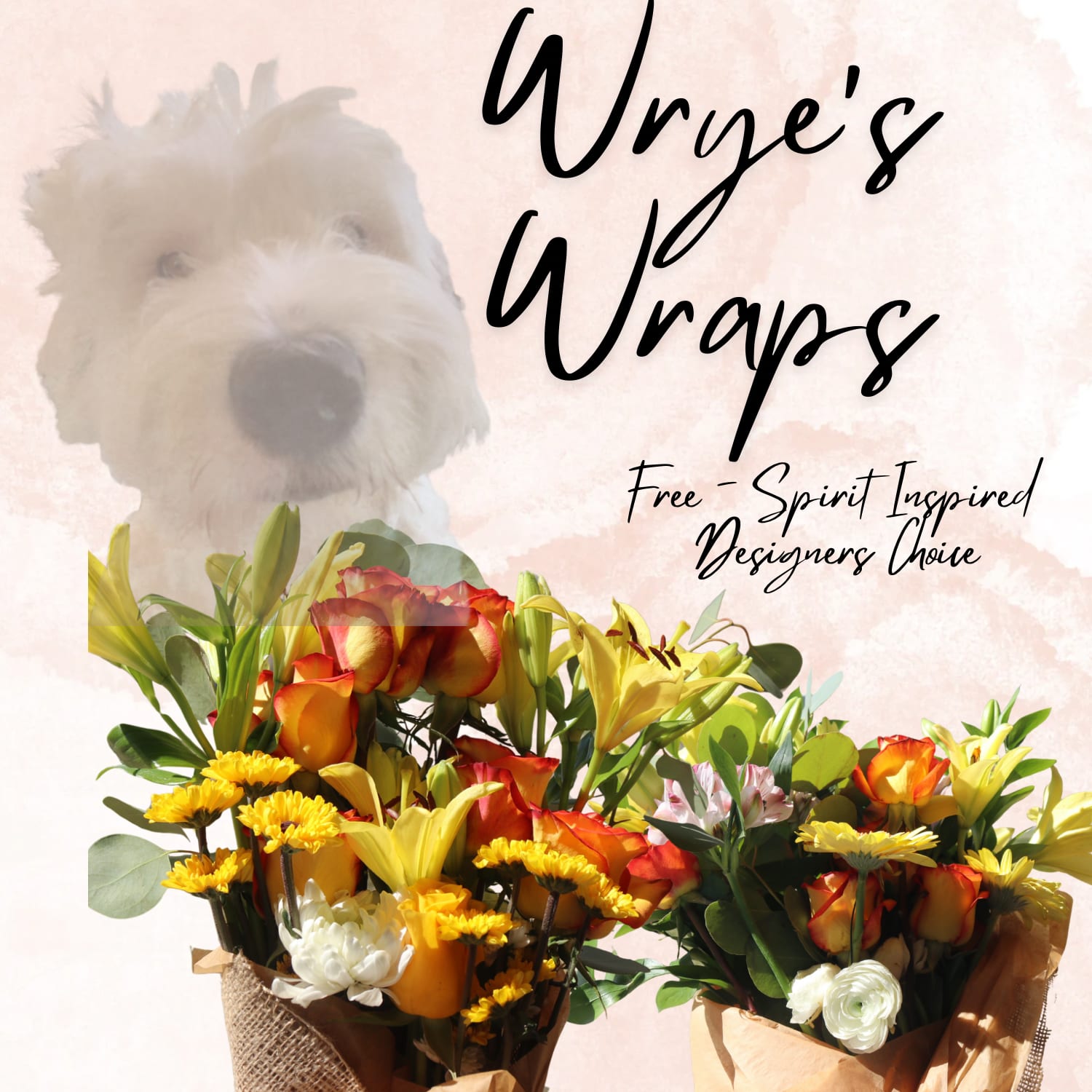 Wrye’s Wrap  - Signature wrap! Wrye’s Wrap design is inspired by my free spirited Old English Sheepdog. These are available for pick or in-store purchase only! Limit to (1) wrap for online order with same day pickup! Created only 1 time weekly!   Friday’s! 