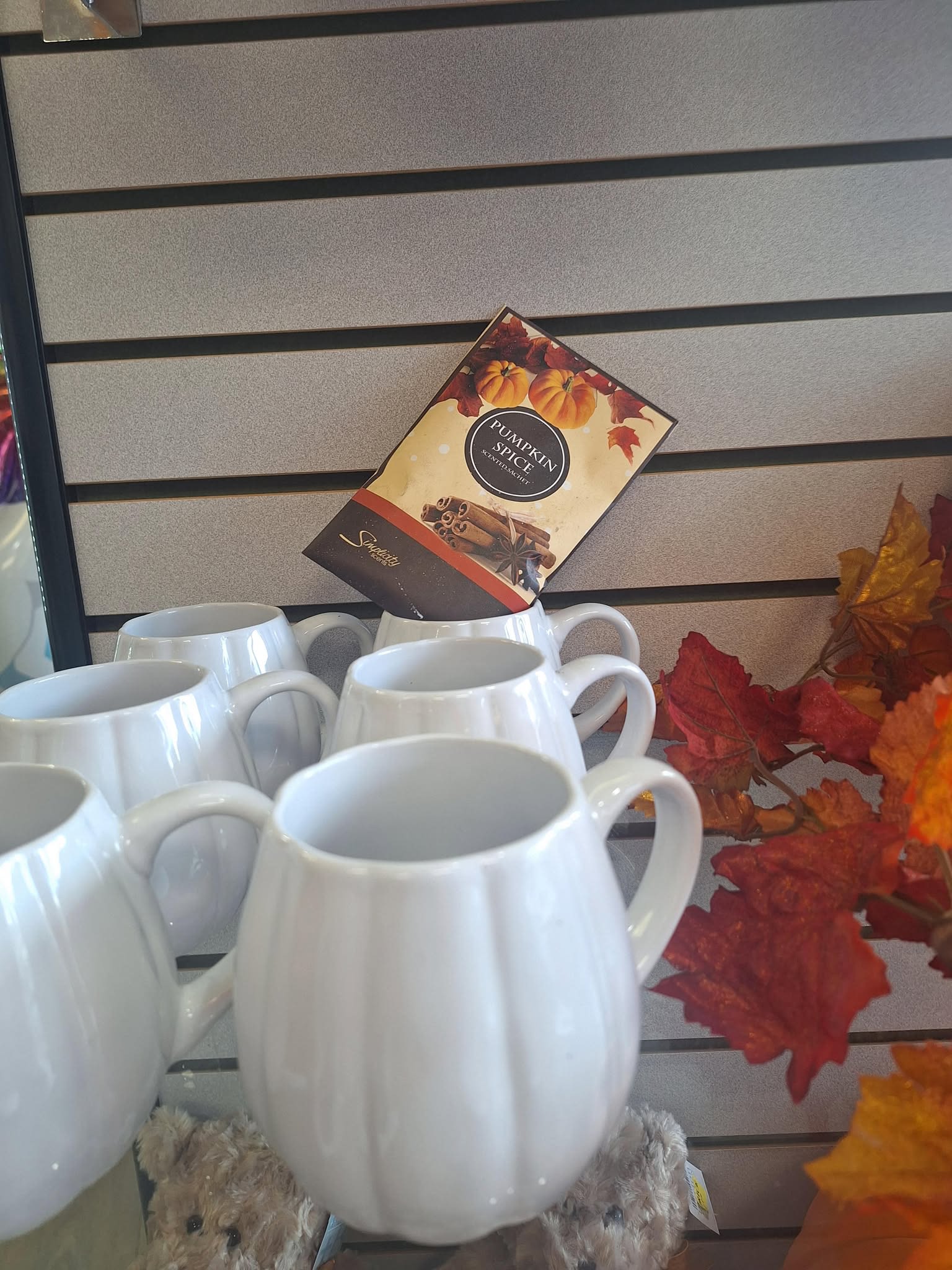 White Pumpkin Mug - White pumpkin mug can be used with to substitute small arrangement vases 