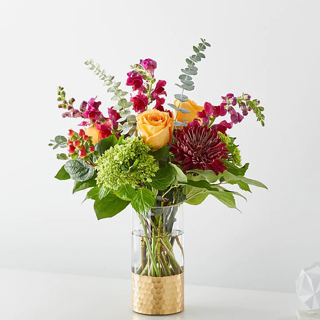 Gilded Moment Bouquet Gilded Moment Bouquet - Elegant and charming with a hint of golden glamour. Approximately 20"H x 16"W.
