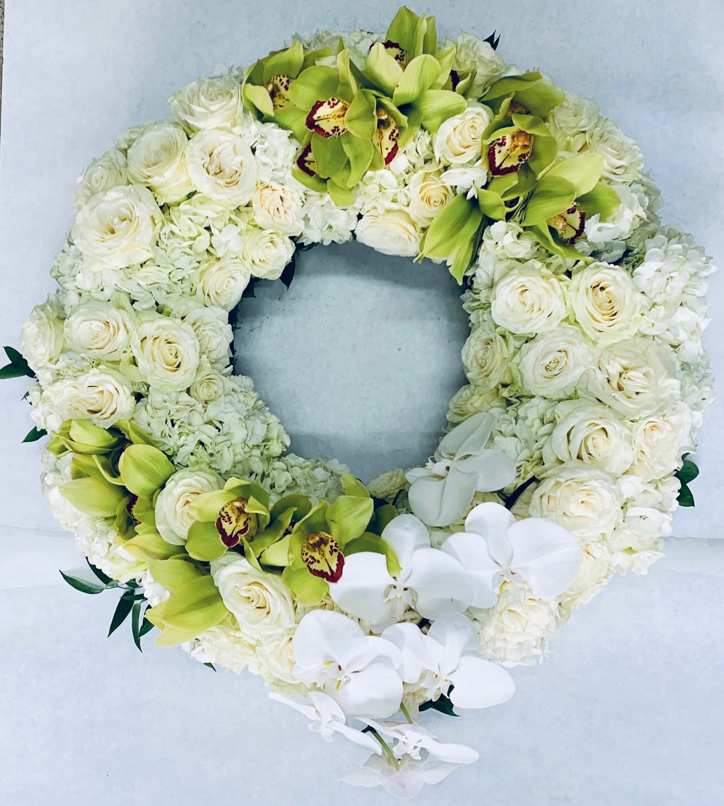 Funeral Orchid Wreath  - Elegant piece thoughtfully designed to help you express your love and support.