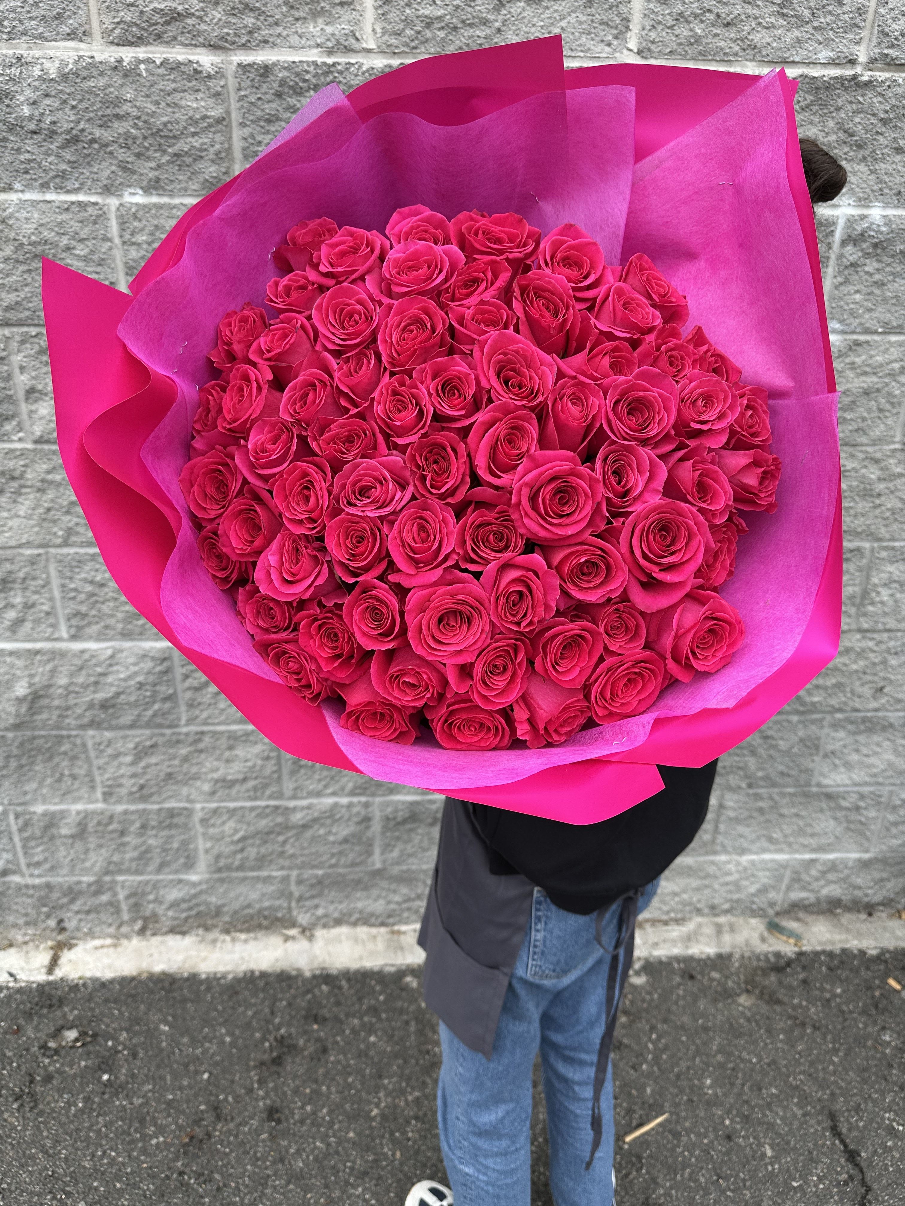 Romantic  - 51, 75 or 101 Long-stem Pink Floyd roses in elegant wrapping.