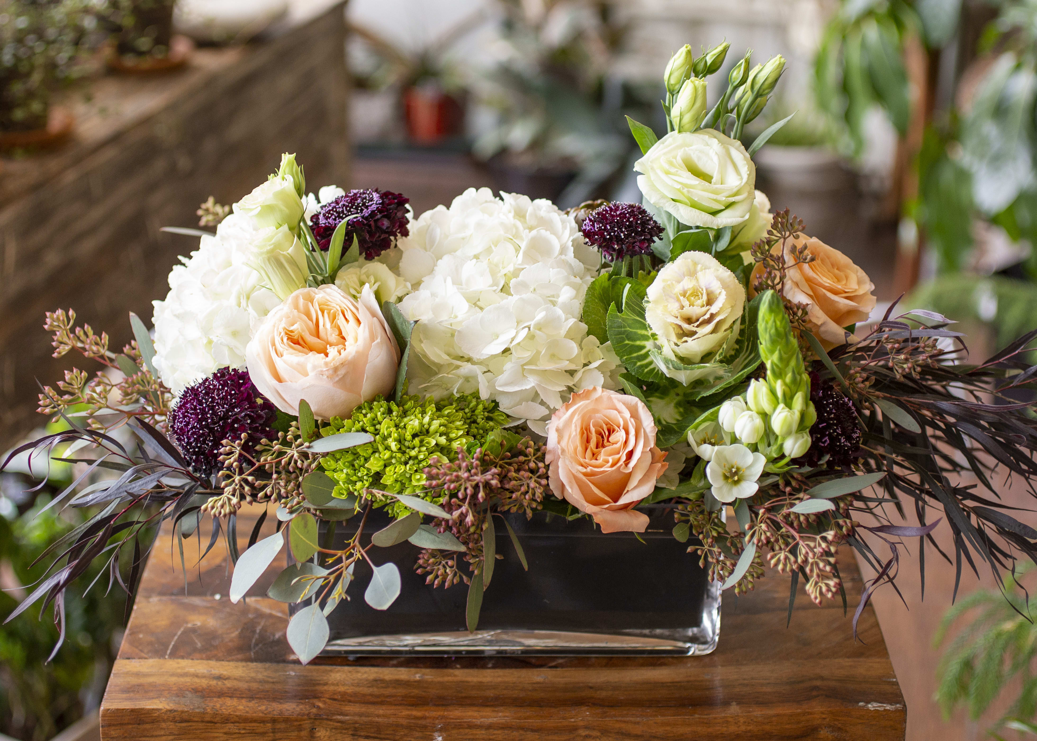 Charlie - Warm, cozy blooms in a glass vase.