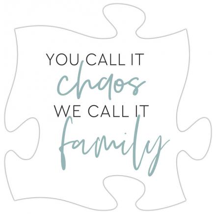 PGD Mini - You Call It Chaos - This creative and fun wall décor replicates the look and feel of an actual puzzle. This mini puzzle piece includes a pocket mount for easy hanging and is shaped to connect with other mini puzzle pieces. Weight:  0.4 lbs Depth:  0.5&quot; Width:  6&quot; Height:  6&quot;