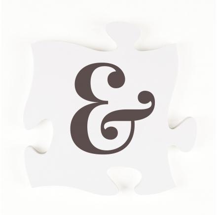 PGD Mini - &amp; - This creative and fun wall décor replicates the look and feel of an actual puzzle. This monogram mini puzzle piece includes a pocket mount for easy hanging and is shaped to connect with other mini puzzle pieces. Weight:  0.7 lbs Depth:  0.5&quot; Width:  6&quot; Height:  6&quot;