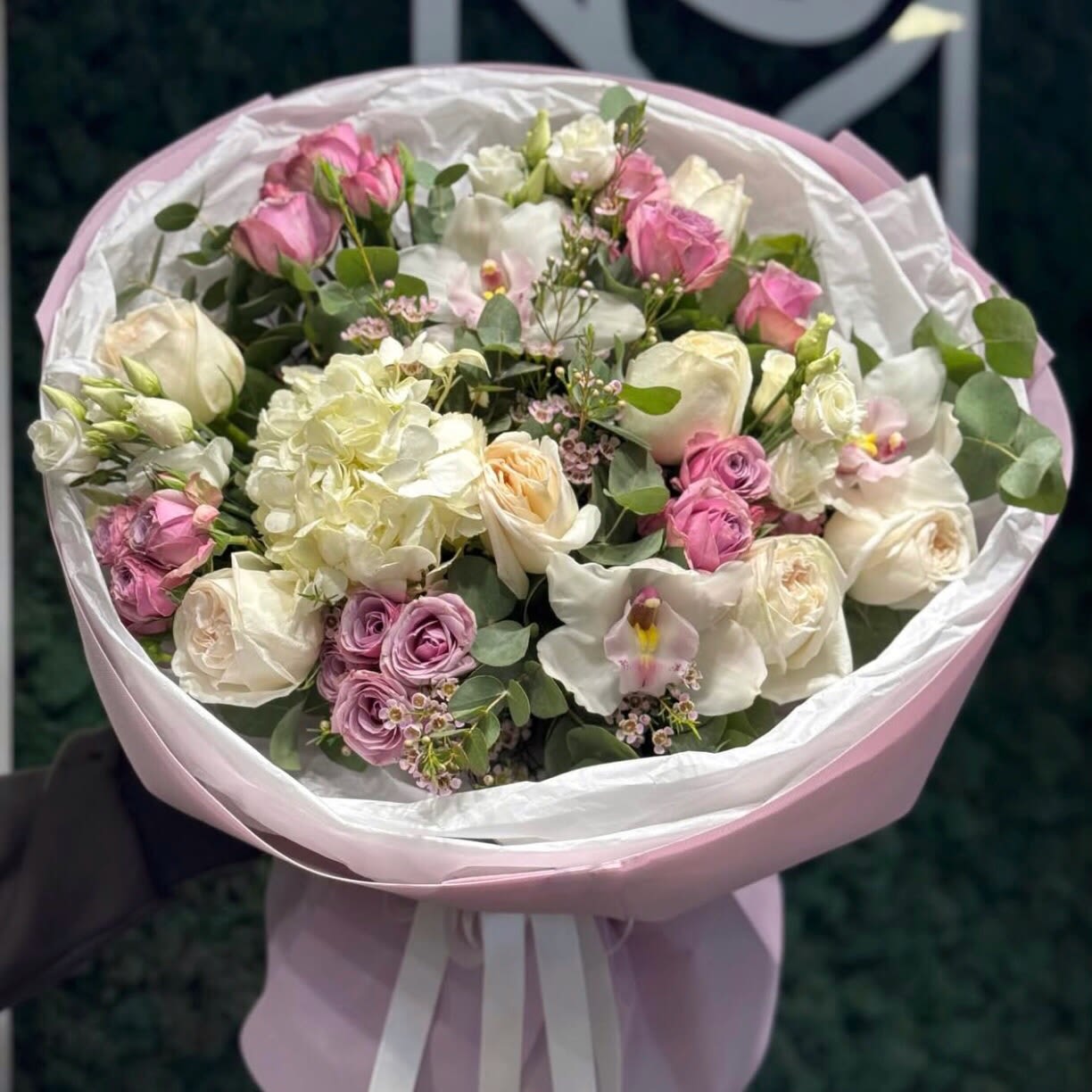 № 214 - Mix flowers bouquet.  The photo shows the standard size.
