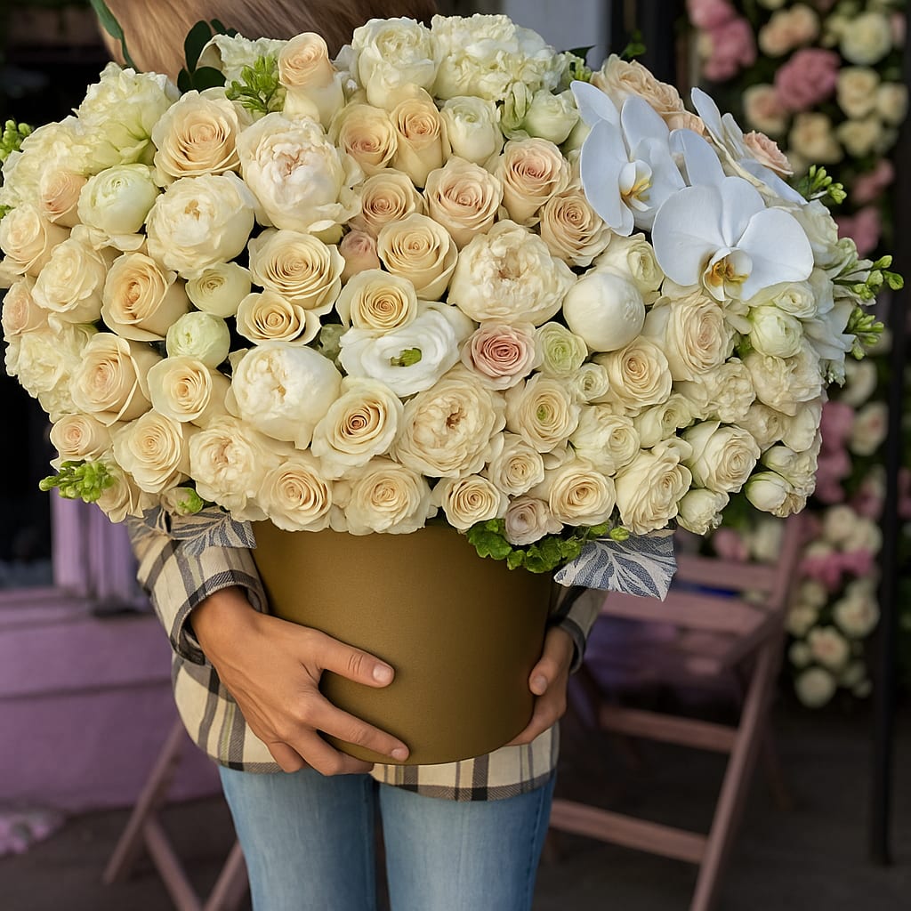 #14 Amazing SKY - Amazing sky – a distinctive feature of our bouquets is that they create atmosphere, emotions, and stories, wherever they are  shown an actual size &quot;Premium&quot; Seasonal or not available flowers can be replaced with a similar one. Boxes and baskets can also be replaced with others