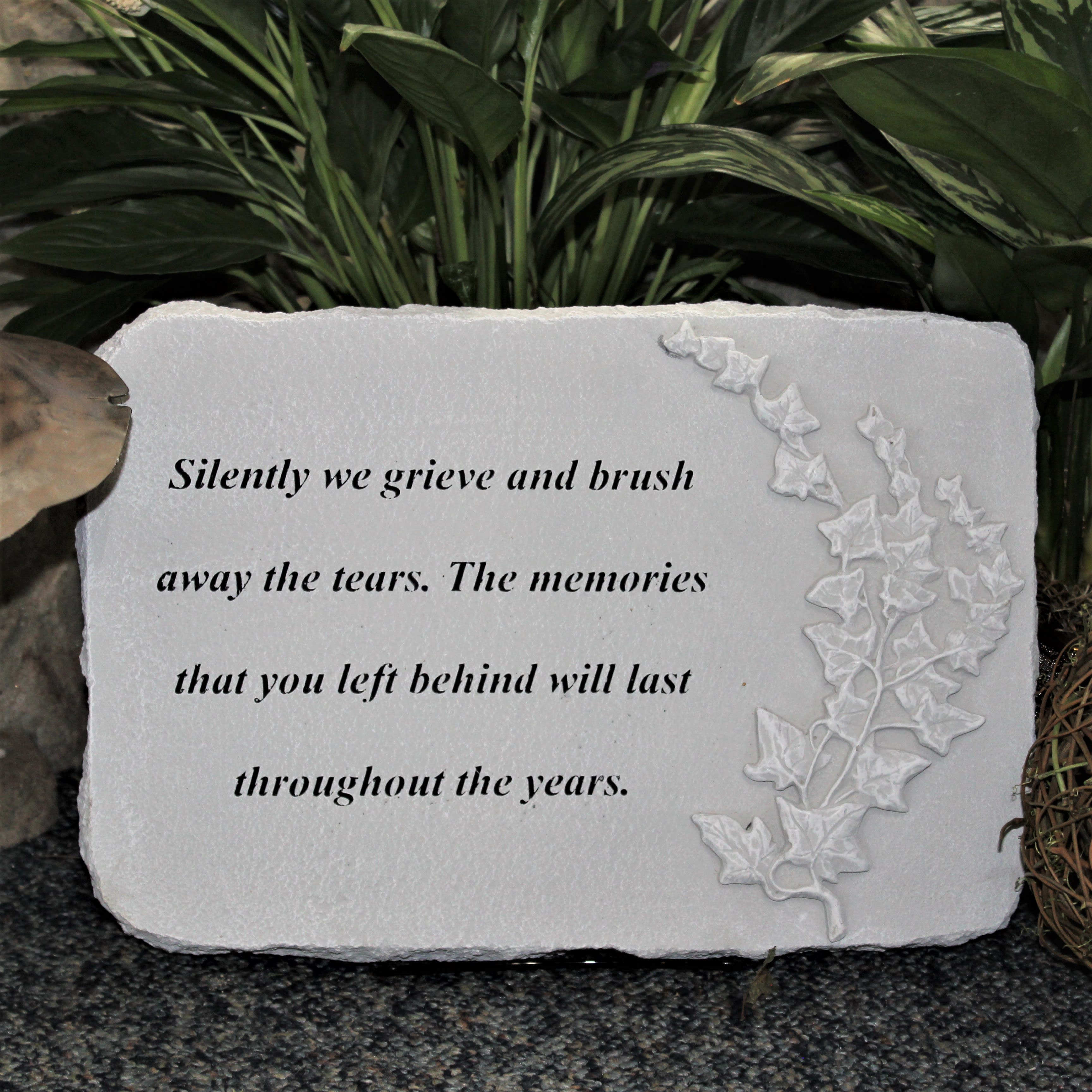 Silently we grieve - Cement stone 10' x 15&quot;