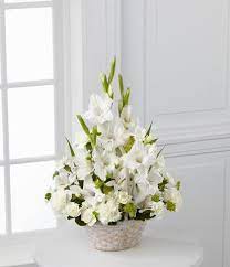 TLSP Eternal Affection - White gladiolas, carnations and alstroemeria