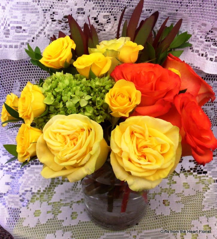 Vibrant Fall  - Pretty pick me up of Vibrant fall colors in a low pave style design.   