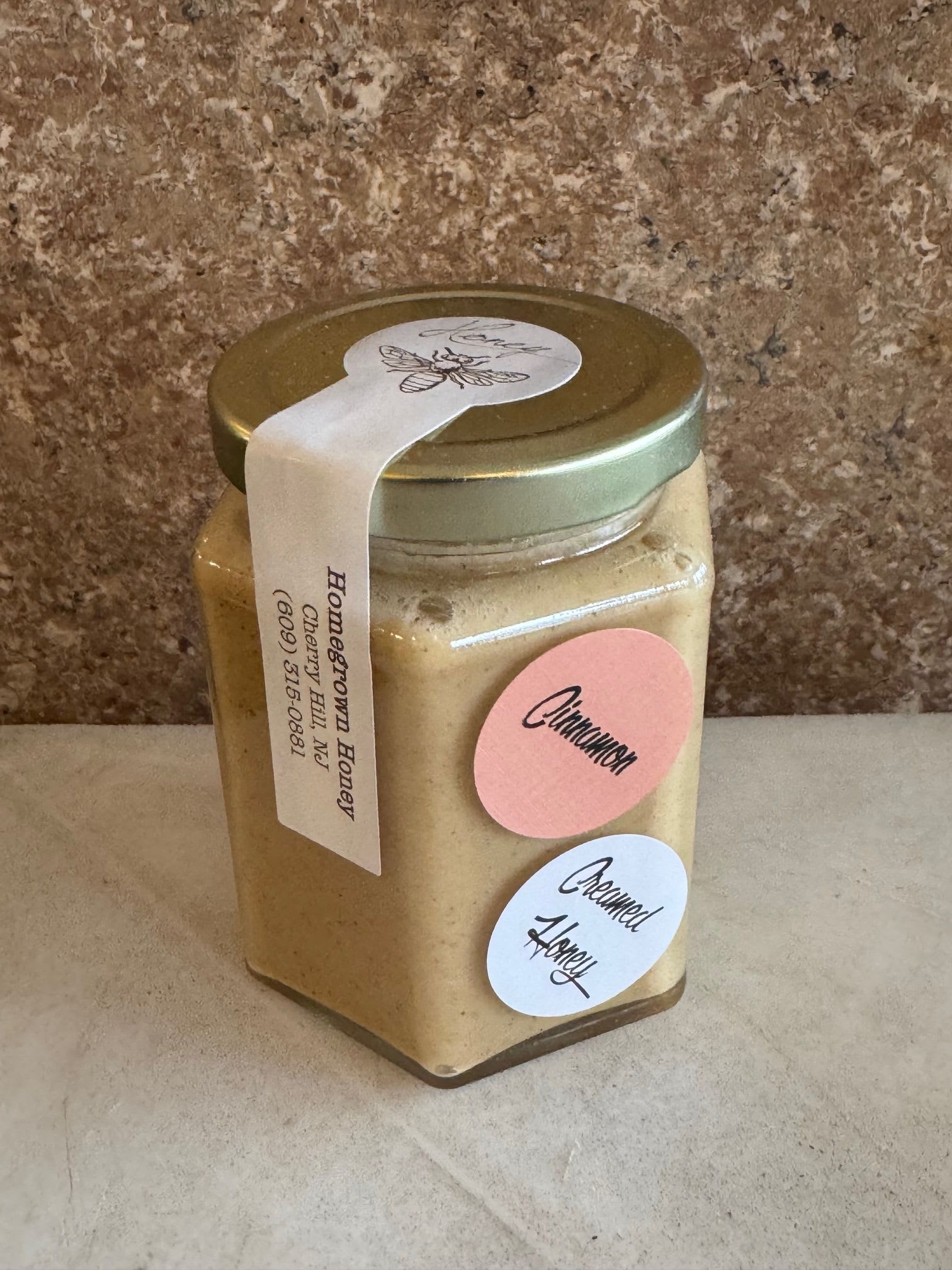 Cinnamon Creamed Honey from Homegrown Honey - Raw local wildflower honey that is never heated or filtered. From hive to bottle it remains raw and pure with all nutrients, enzymes and pollen- just as the bees intended. 1 pound jar Made right here from our friends in Cherry Hill ! https://njhomegrownhoney.godaddysites.com/