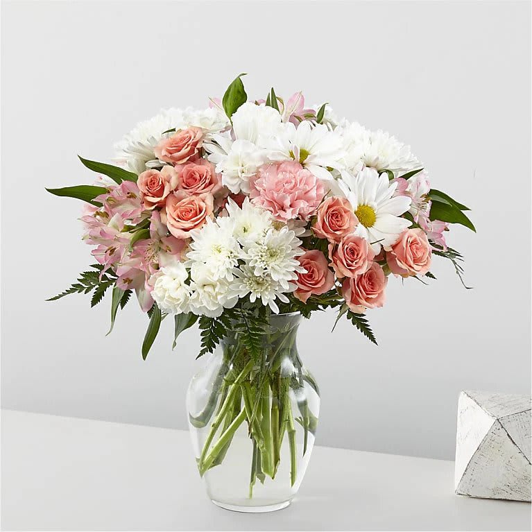 Blushing Bouquet - It's just, a little blush! Whoever you're sending this bouquet to, your loved ones are sure to crush hard on these gorgeous pink and white shades.