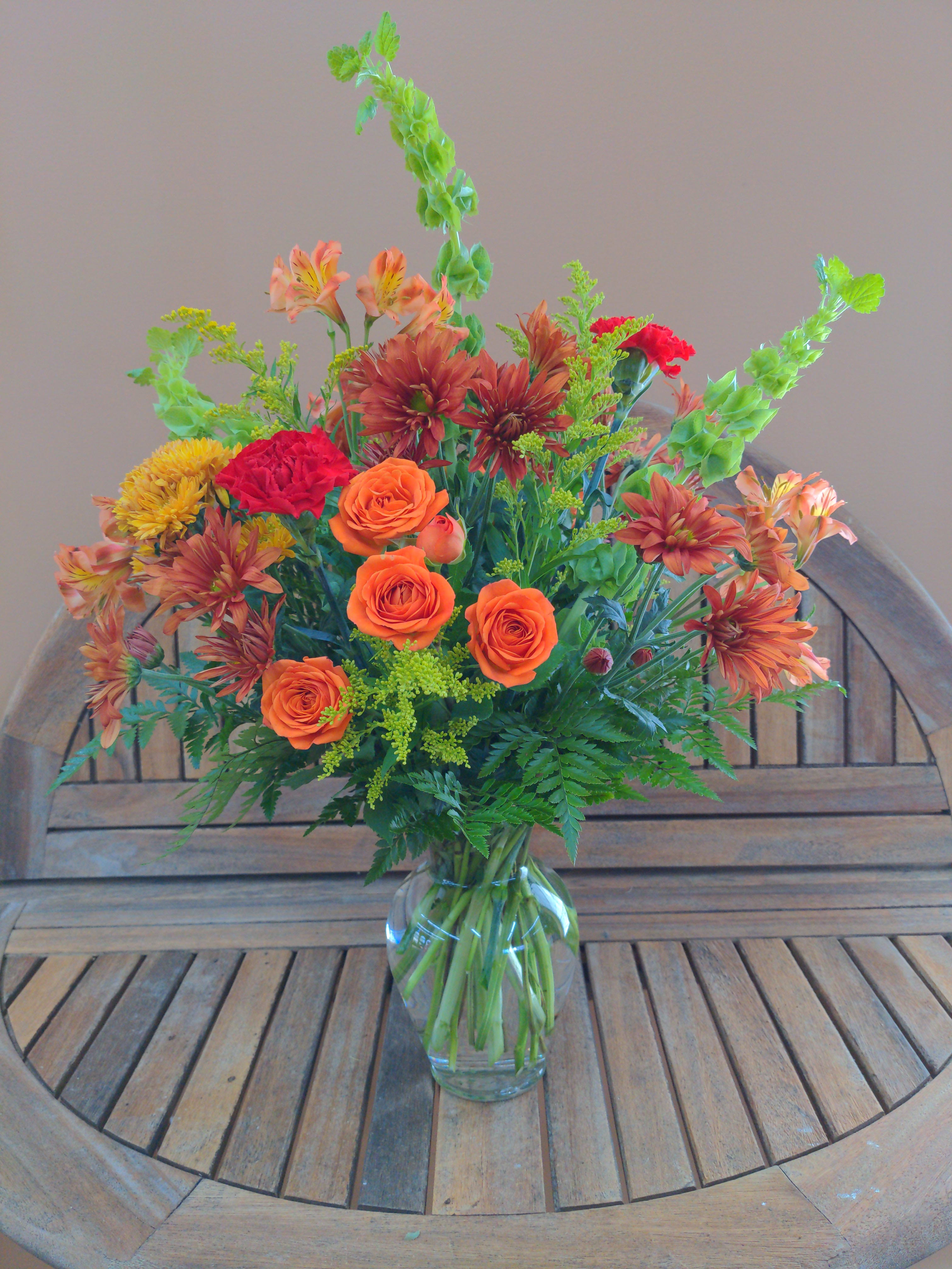 Autumn Splendor Vase - A mix of in season autumn flowers.