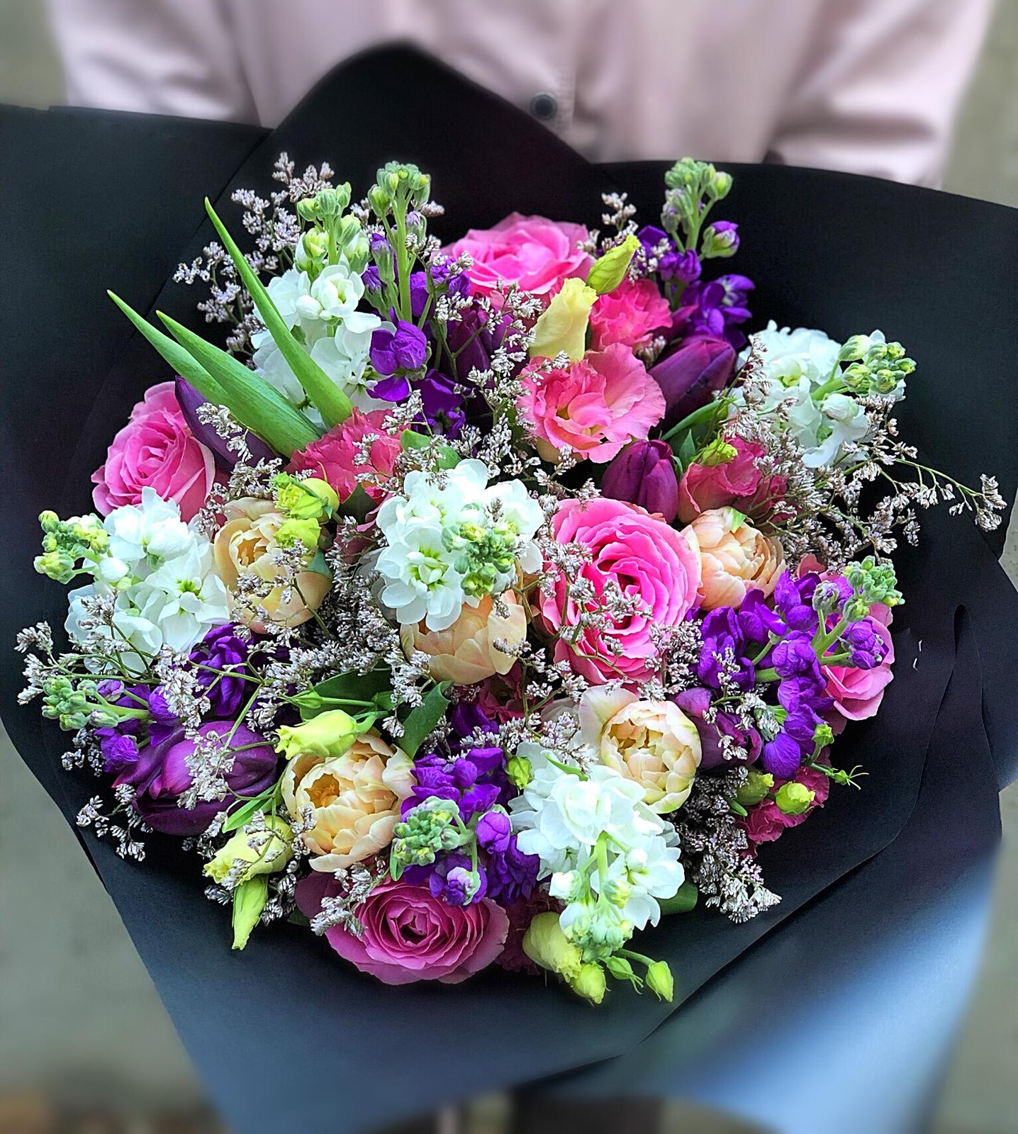 All Together Now - Surprise someone special with a hand-wrapped bouquet of mixed seasonal flowers. 