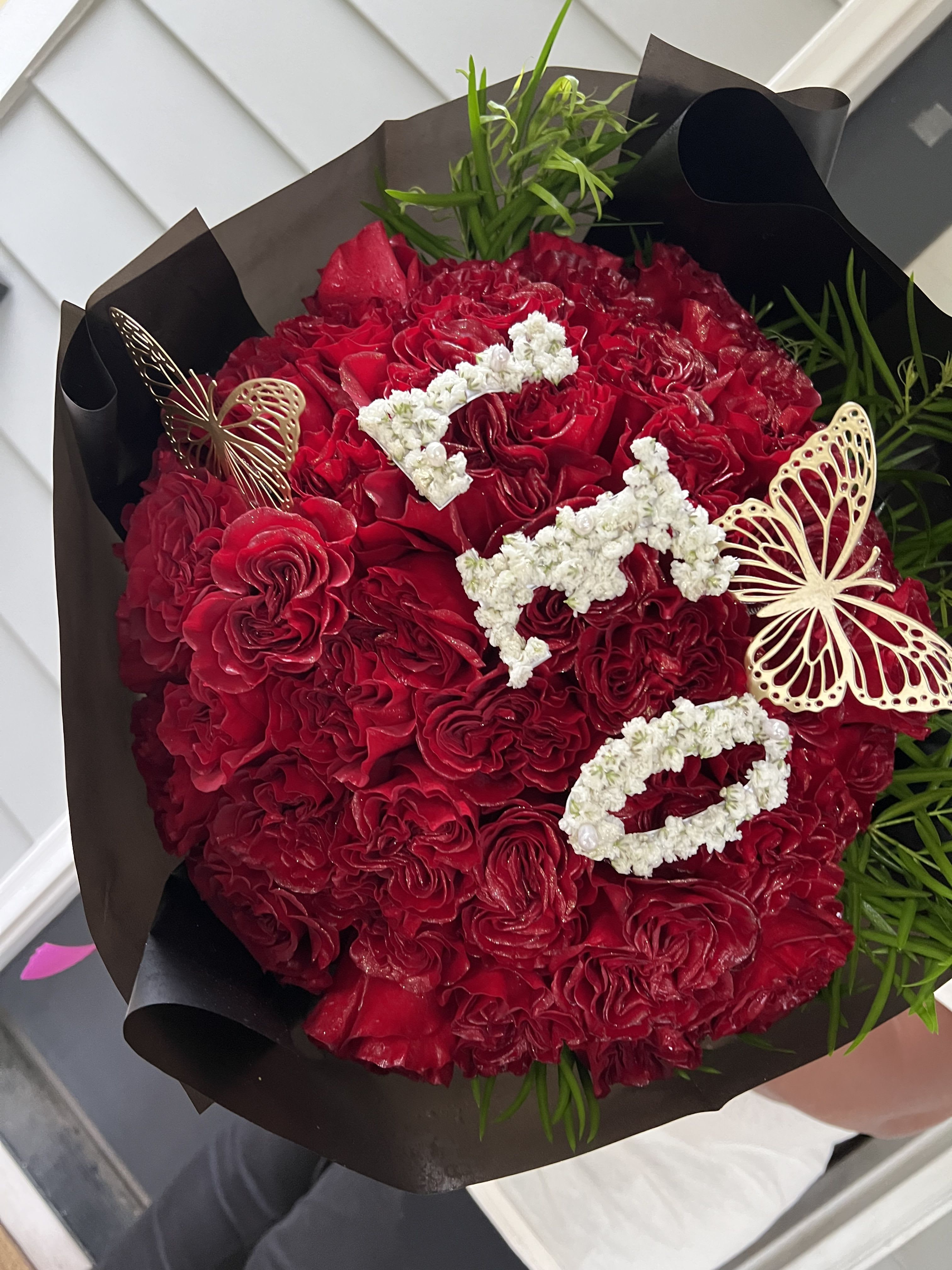 Babies Breath Letters(Add-On) Babies Breath Letters(Add-On) - Delicate and timeless, these custom baby’s breath letters add a soft, airy touch to any arrangement. Perfect for initials, names, or special words, they make a meaningful accent to elevate your floral design.
