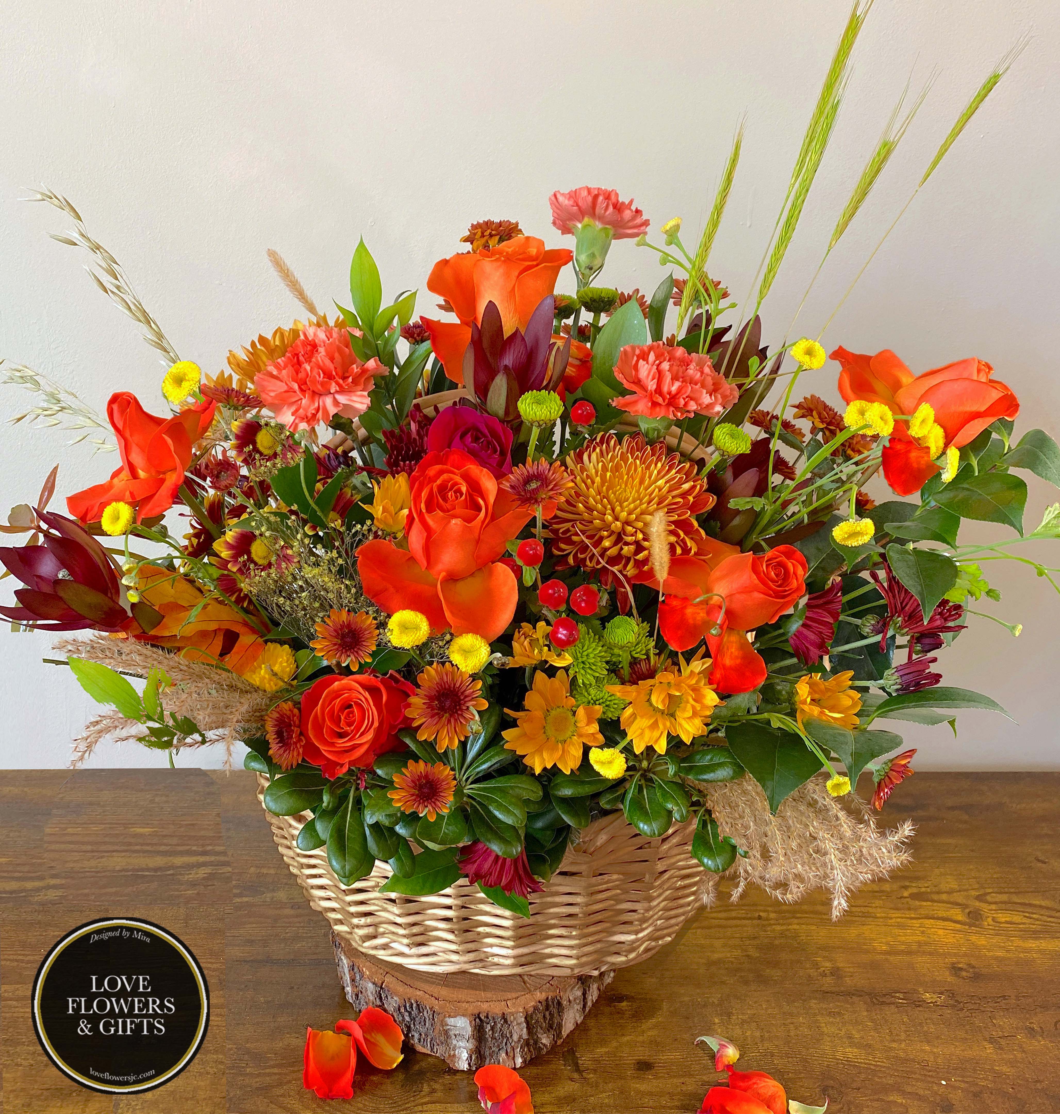 Colors of Fall (Basket)  - A large seasonal basket designed with the warmth and joy of fall.   (Basket shown measures appx 20&quot; by 18&quot;)