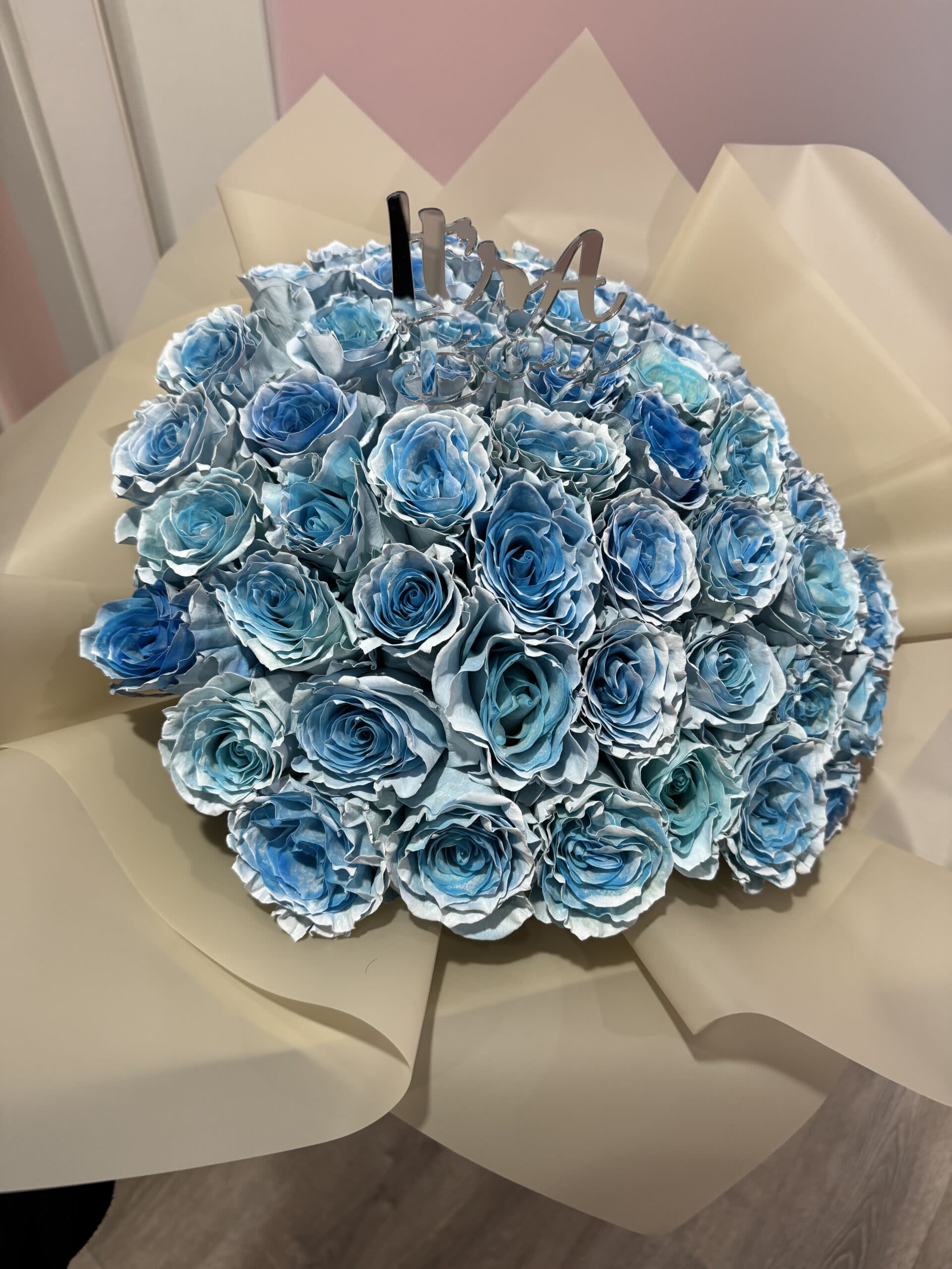 Baby Blue Roses Bouquet  - 12 Premium Ecuadorian Roses (small) 24 Premium Ecuadorian Roses (Medium) 36 premium Ecuadorian Roses (Large)