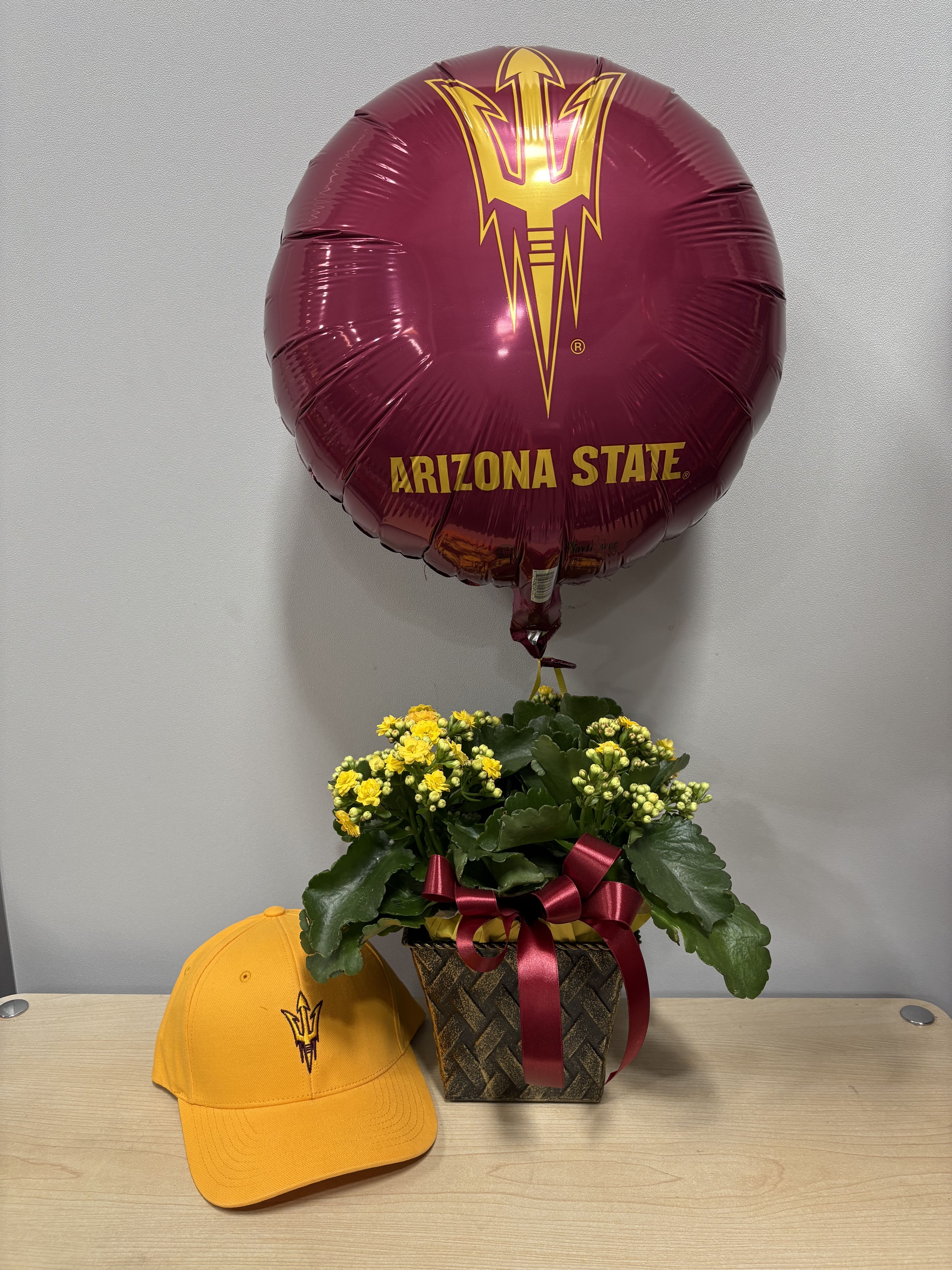 Yellow Kalanchoe &amp; ASU Hat - As shown 