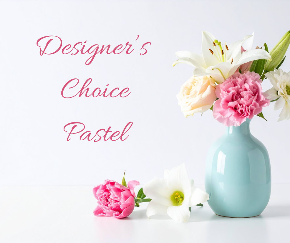 Pastel Designer Choice Pastel Designer Choice - Allow our expert floral designers to create a beautiful pastel arrangement with greenery. Everyone is unique and so should the flowers sent to someone you care about. Simply select one of the size options and we will design a unique arrangement with the freshest available florals in a coordinating container. Arranged by Hand Hand Delivered Expertly Designed Uniquely Curated 100% Quality Guarantee