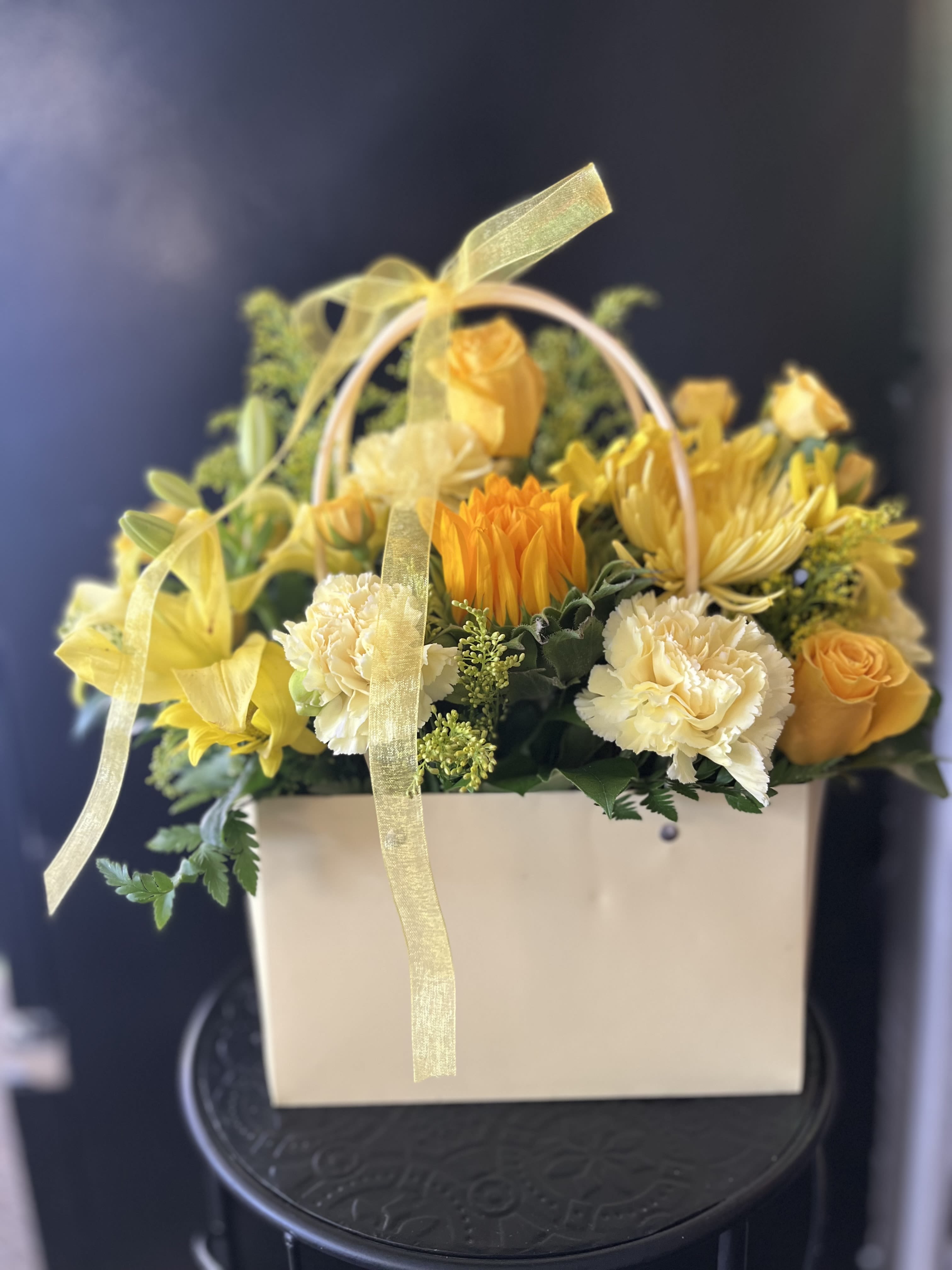Yellow Purse  - Fresh yellow flowers in purse 