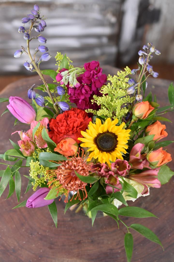 I Love You - A beautiful bubble bowl arrangement filled with fun and joy-filled color.
