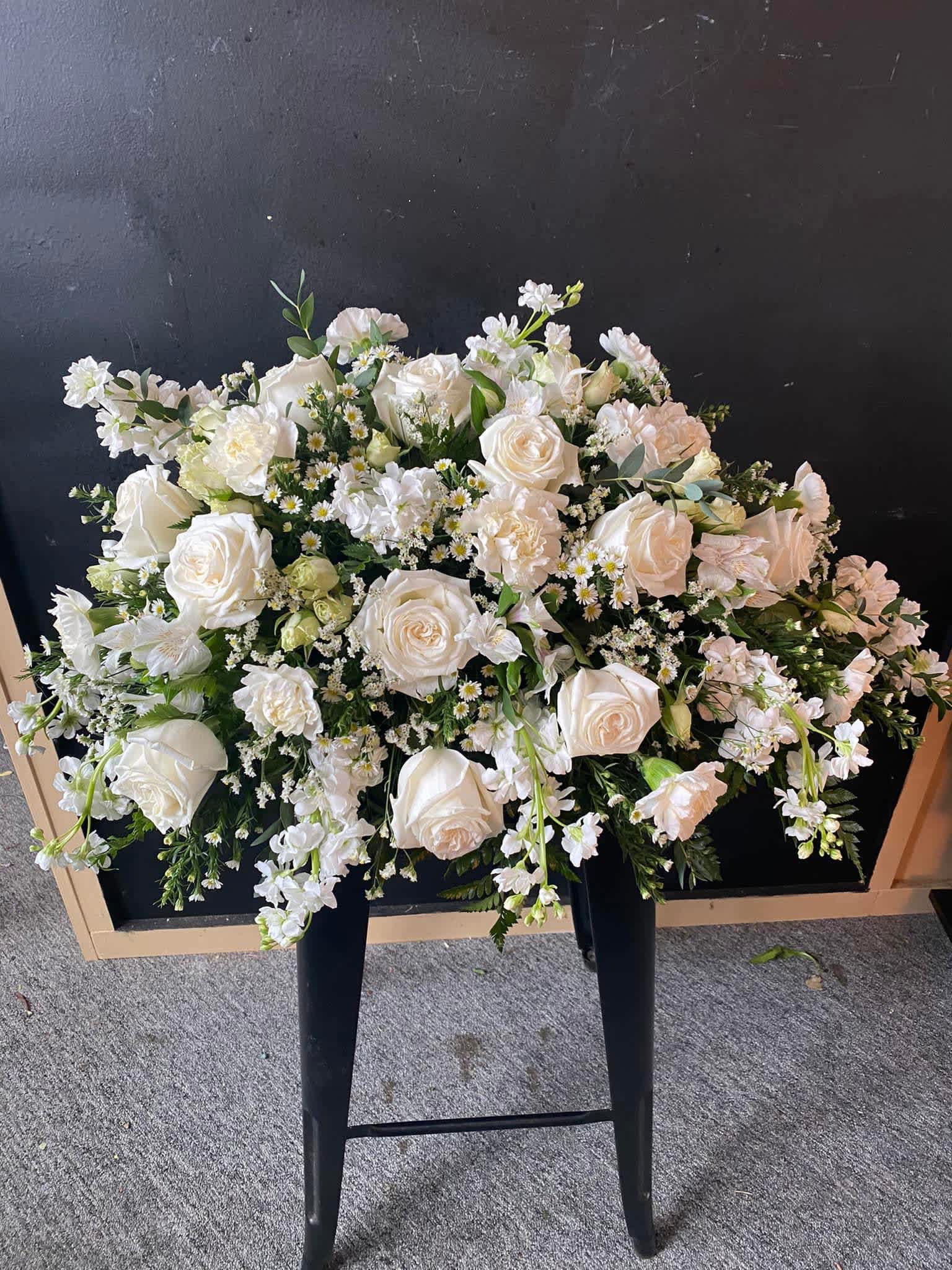 All white casket cover - Casket cover