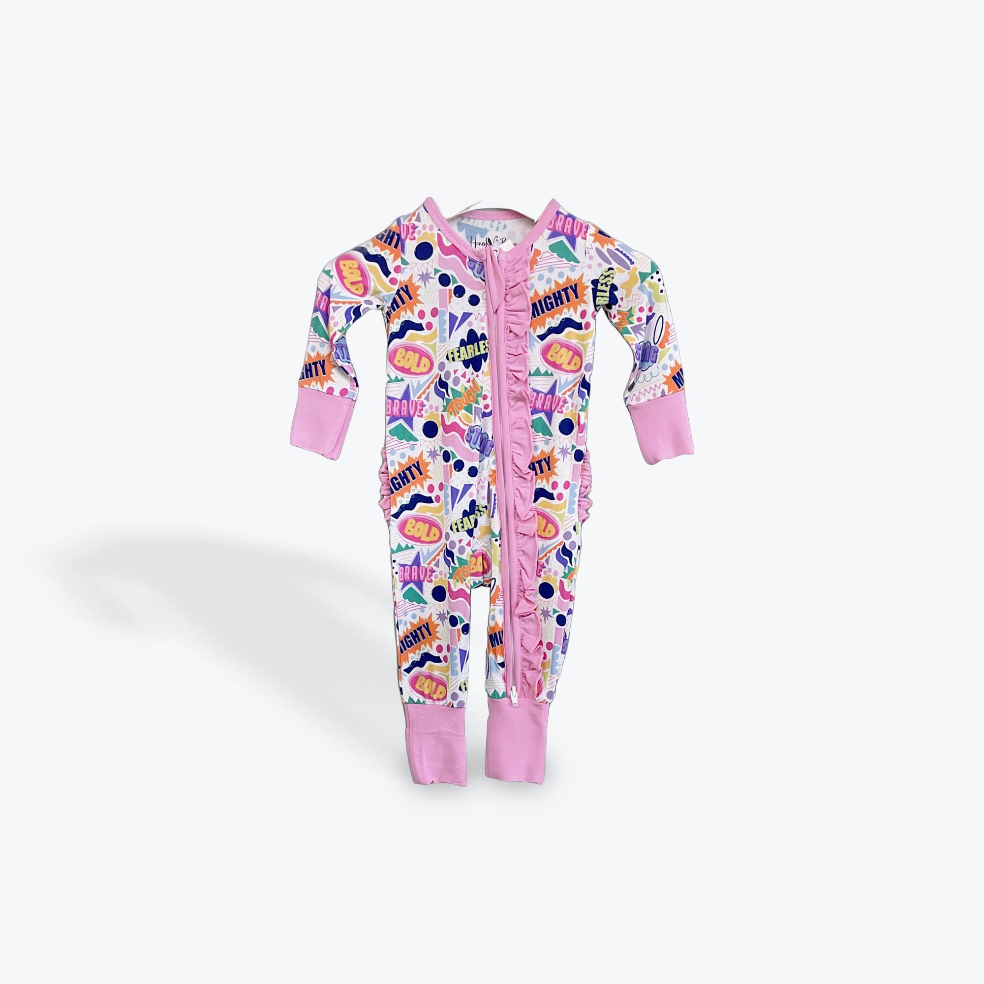 Mighty Mack Pink Zippy Mighty Mack Pink Zippy - Cozy & Cute Zip-Up Onesies- The Honeybow Collection. Wrap your little one I comfort and style with these adorable zip-up onesies. Available in multiple sizes listed below- please specify your preferred size in order notes at checkout. -Sizes available are 0 - 3 months 3 - 6 months 6 - 12 months
