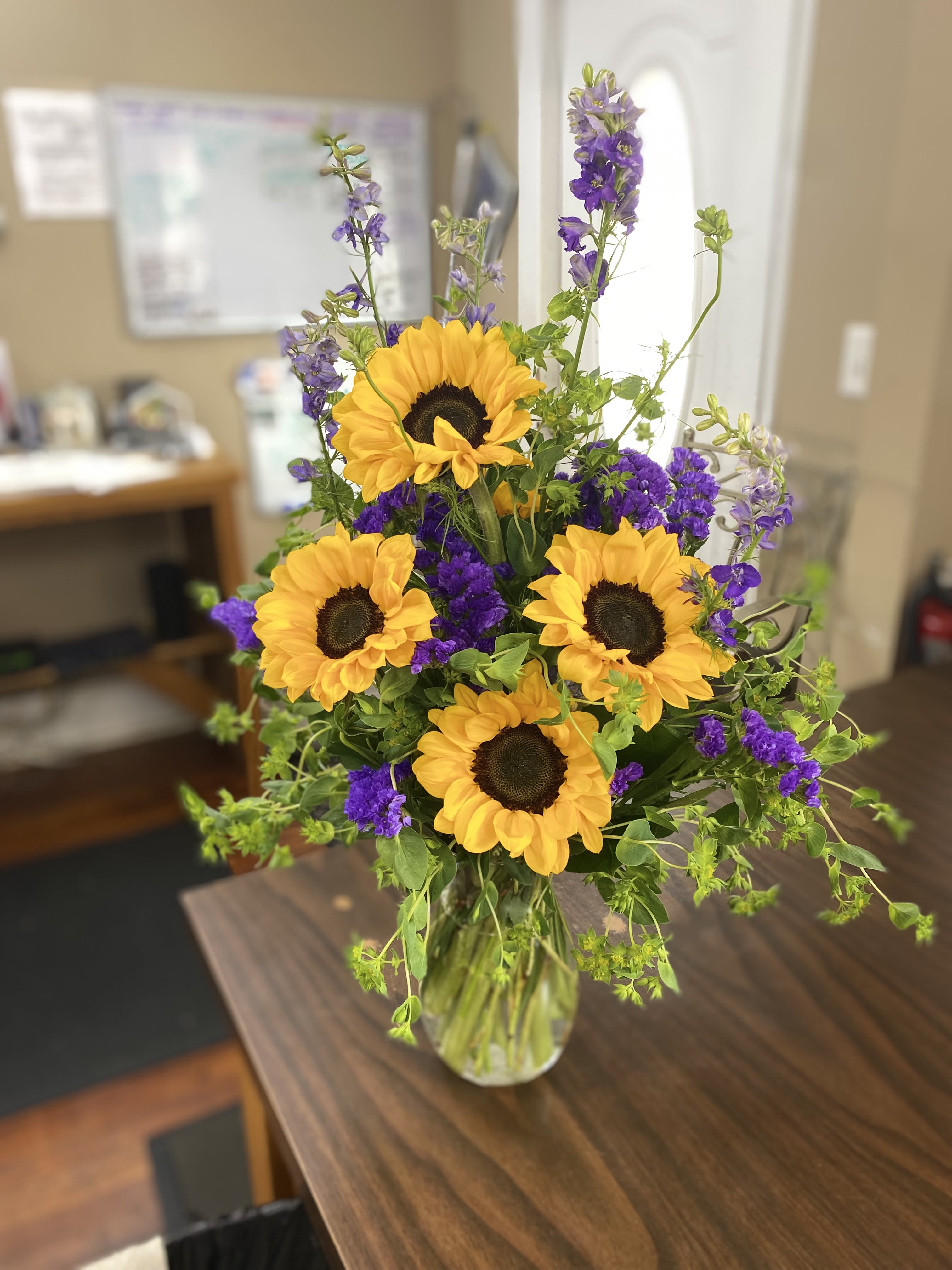 You are my Sunshine Bouquet - LIMITED AVAILABILITY  5/5/25 - 5/12/25 ONLY   Nothing lights up a room like the golden glow of fresh  sunny sunflowers, gathered up and presented in a bright bouquet.  Send this gorgeous bunch to a special mother, and you’ll be sure to receive a cheerful thank you in return!