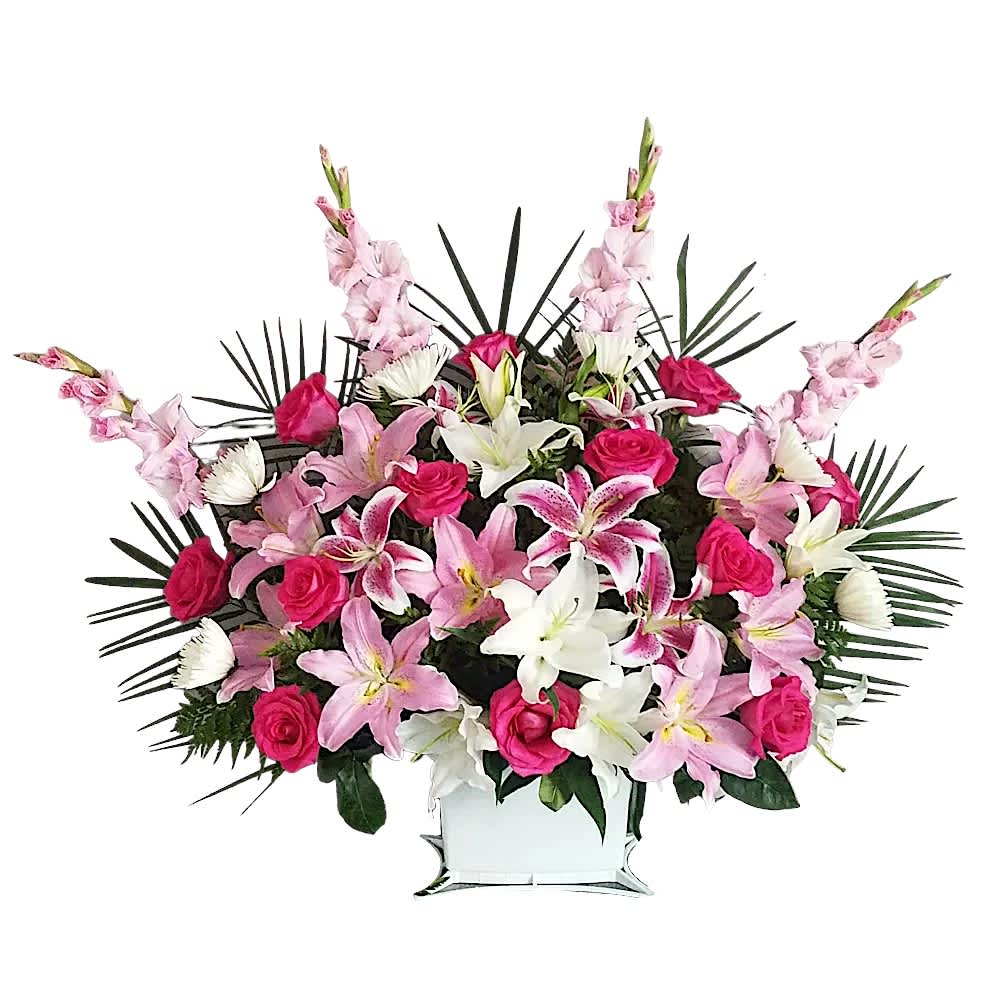 Celebration of Life Celebration of Life - This type of design usually measures approximately 3 ft x 3 ft and is meant for funeral services ONLY. This design includes a free banner (please include a banner sign in the Special Instruction Box or Message Box with the title “BANNER”). In the event a banner space is left blank for any reason, ONLY a card message will be included. Banners are printed in a black 2.5-inch wide ribbon with silver ink. Currently, we don't offer any other colors. If the service is the same day as the order was placed we cannot guarantee delivery by a certain time. And flowers will be delivered during normal business hours. To ensure the delivered flowers match the displayed photo as close as possible we recommend ordering 3-5 days in advance. For the same or next day deliveries, we reserve a right to substitute flowers with the same or greater value. Please read our substitution policies below.