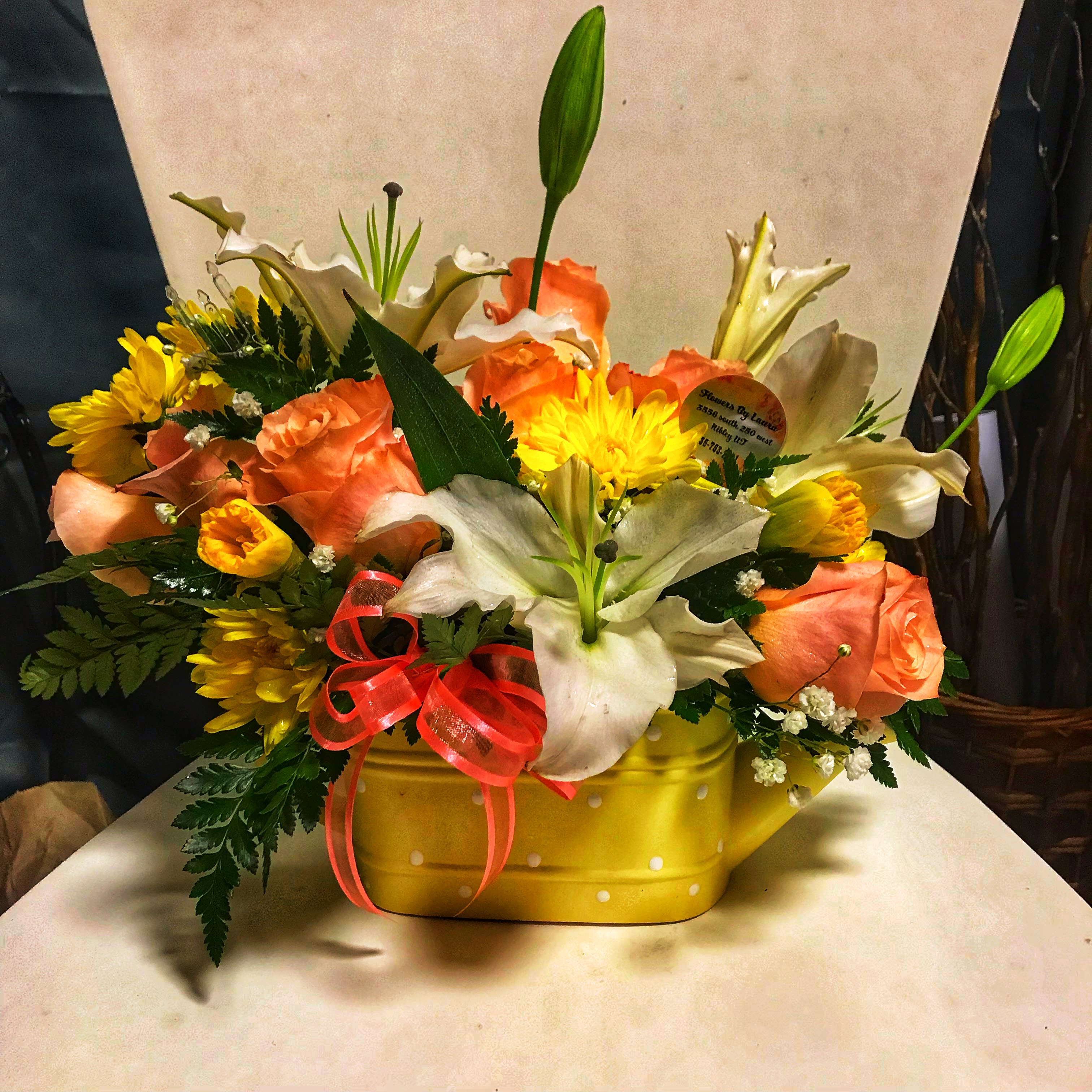 Sunset Sunset - Oranges and yellows in a custom vase