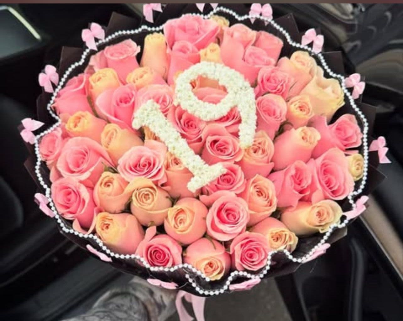 19 pink - unidad de 40 rosas rosadas 