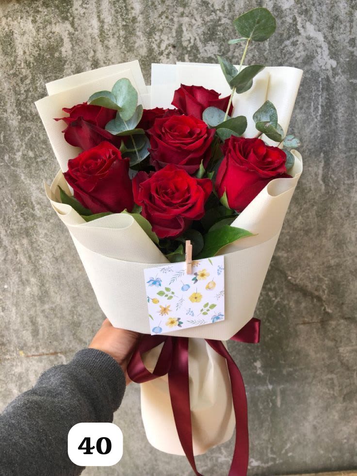 mini rose  - unidad de 6 rosas rojas
