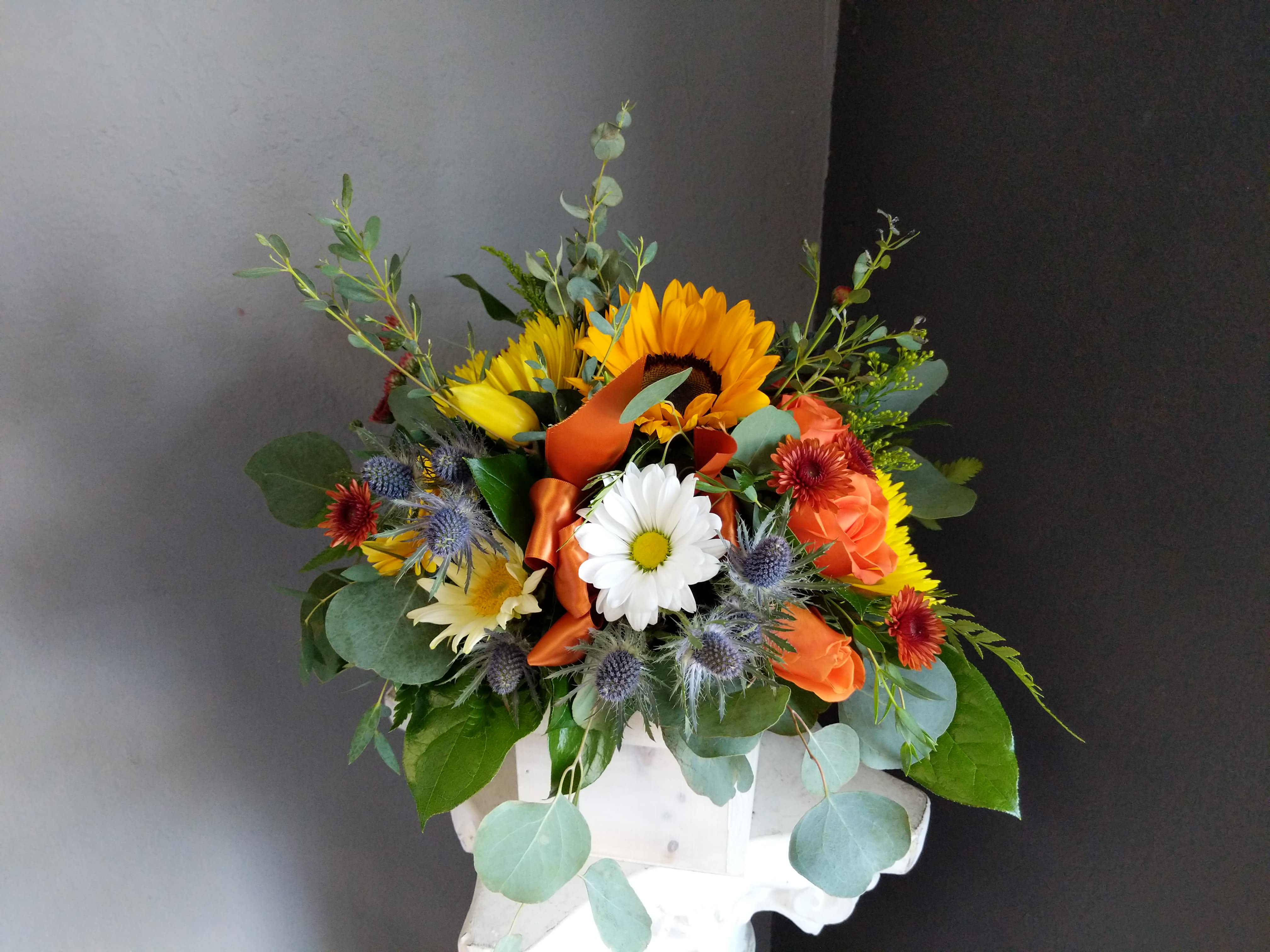 # 124 Flower Flower Arrangement - A beautifully selected bunch of the freshest flowers in a vase uniquely arranged by hand.