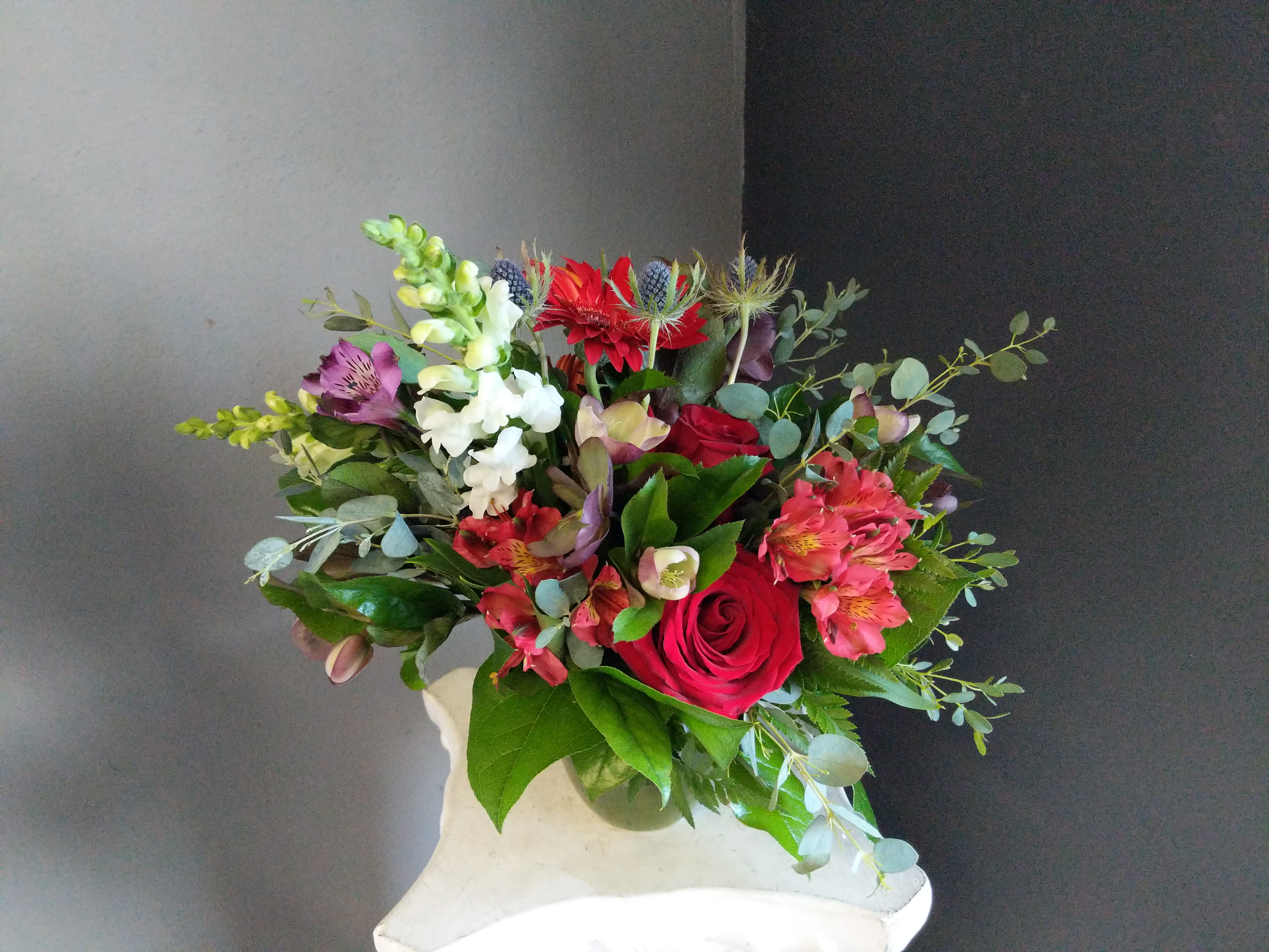 # 112 Fall Floral Arrangement - A beautifully selected bunch of the freshest flowers in a vase uniquely arranged by hand.