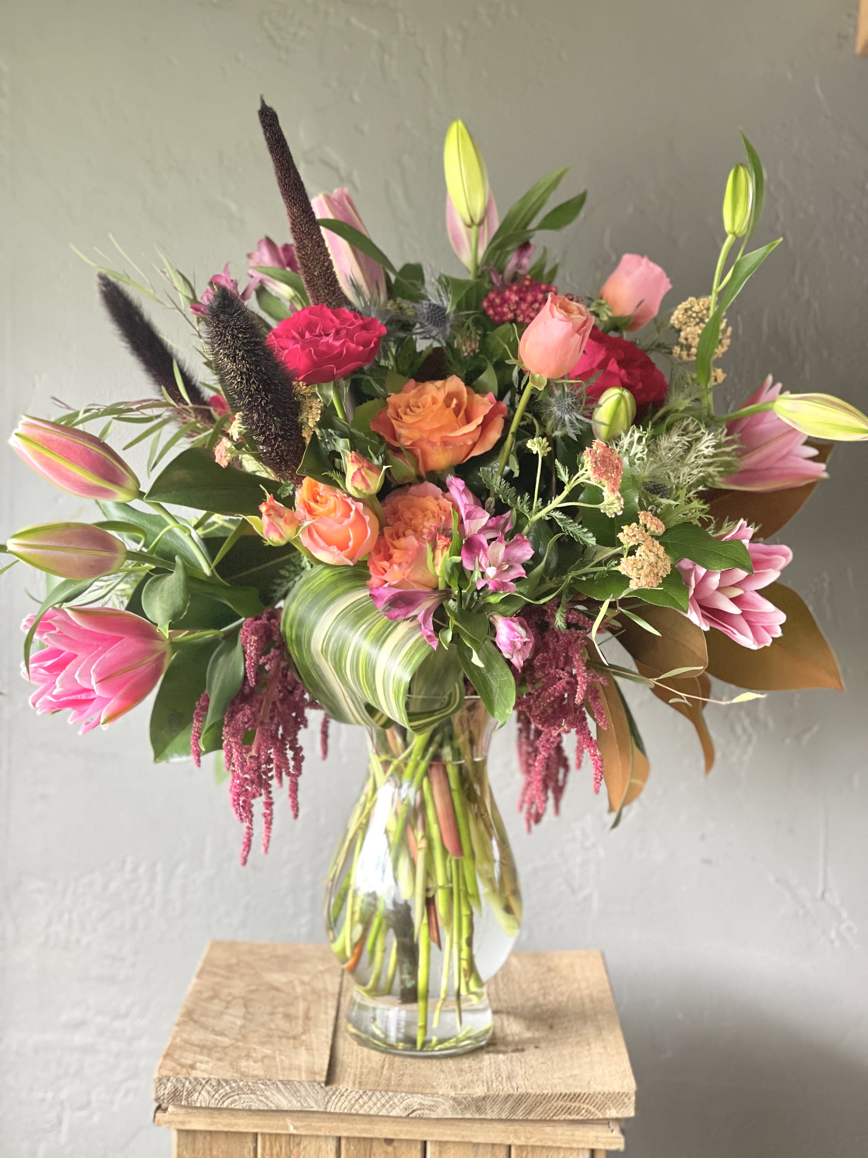 Majestic Beauty Majestic Beauty - A gorgeous arrangement of locally grown fragrant lilies with all the right supporting florals.