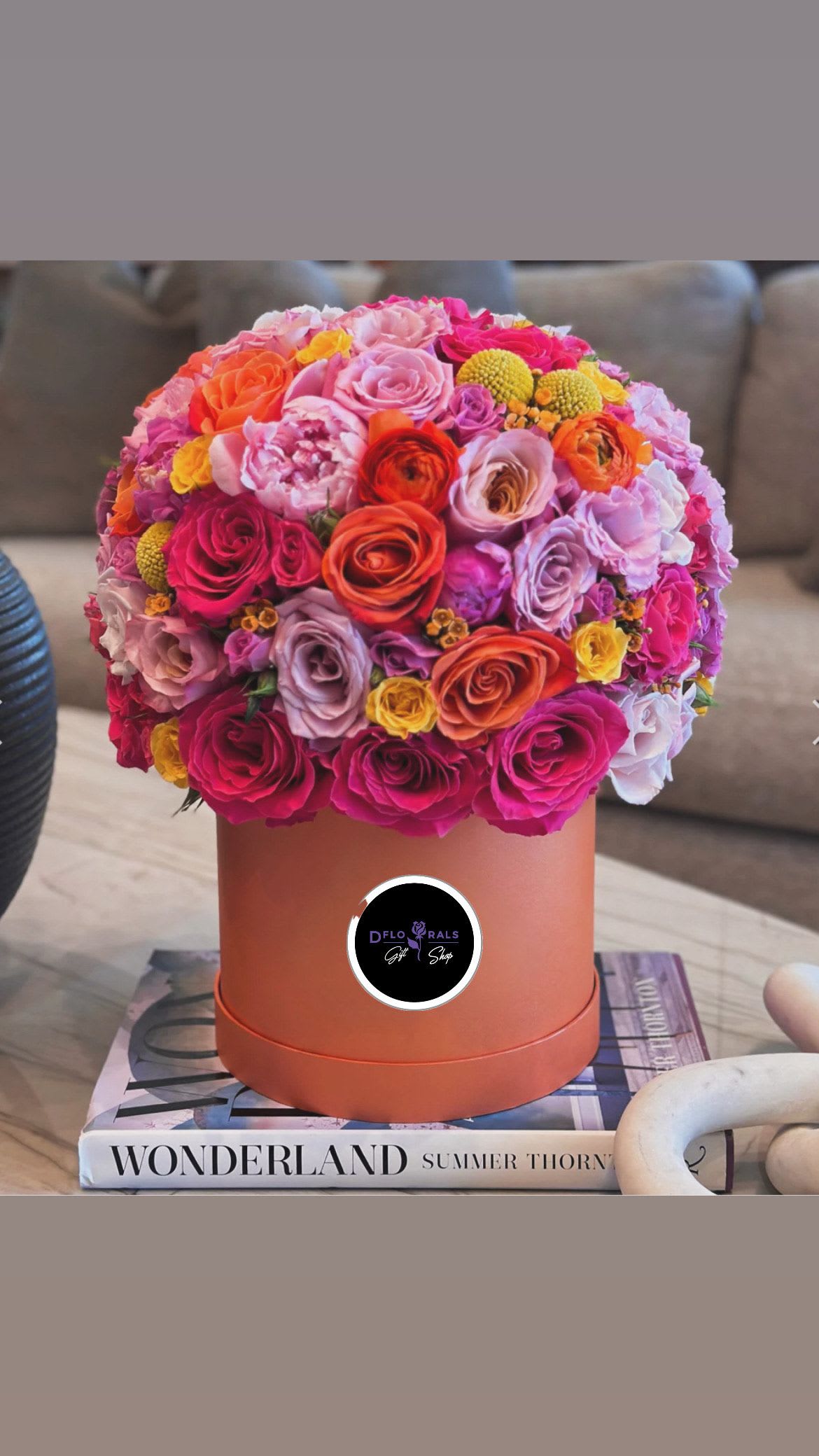 The Autumn &amp; Bloom - Box - This stunning box is bringing a delightful transition to the beautiful and colorful autumn season. Delicately handmade and topped with the most exquisite colors and the finest flowers.   This arrangement is topped with 30-35 pure Ecuadorian roses along the way of fine seasonal mix.   Box size: 9&quot;x7&quot;   Overall Arrangement Approximate: 16&quot;x13&quot;  &quot;NOTICE&quot;  We are dedicated to delivering your emotional sentiments with the utmost care, ensuring that each arrangement is fresh, beautiful, and arrives on time. Due to the natural variability of flowers, as well as seasonal and regional availability, substitutions may occasionally be necessary. Rest assured, any substitutions will be of equal or greater value, and we will make every effort to preserve the overall design, including the shape, size, style, and color combinations of the arrangement. In the case of single-variety arrangements, the specific variety will take precedence over color to maintain the intended look and feel. Thank you in advance for understanding that flowers are a natural product and may vary slightly in appearance.