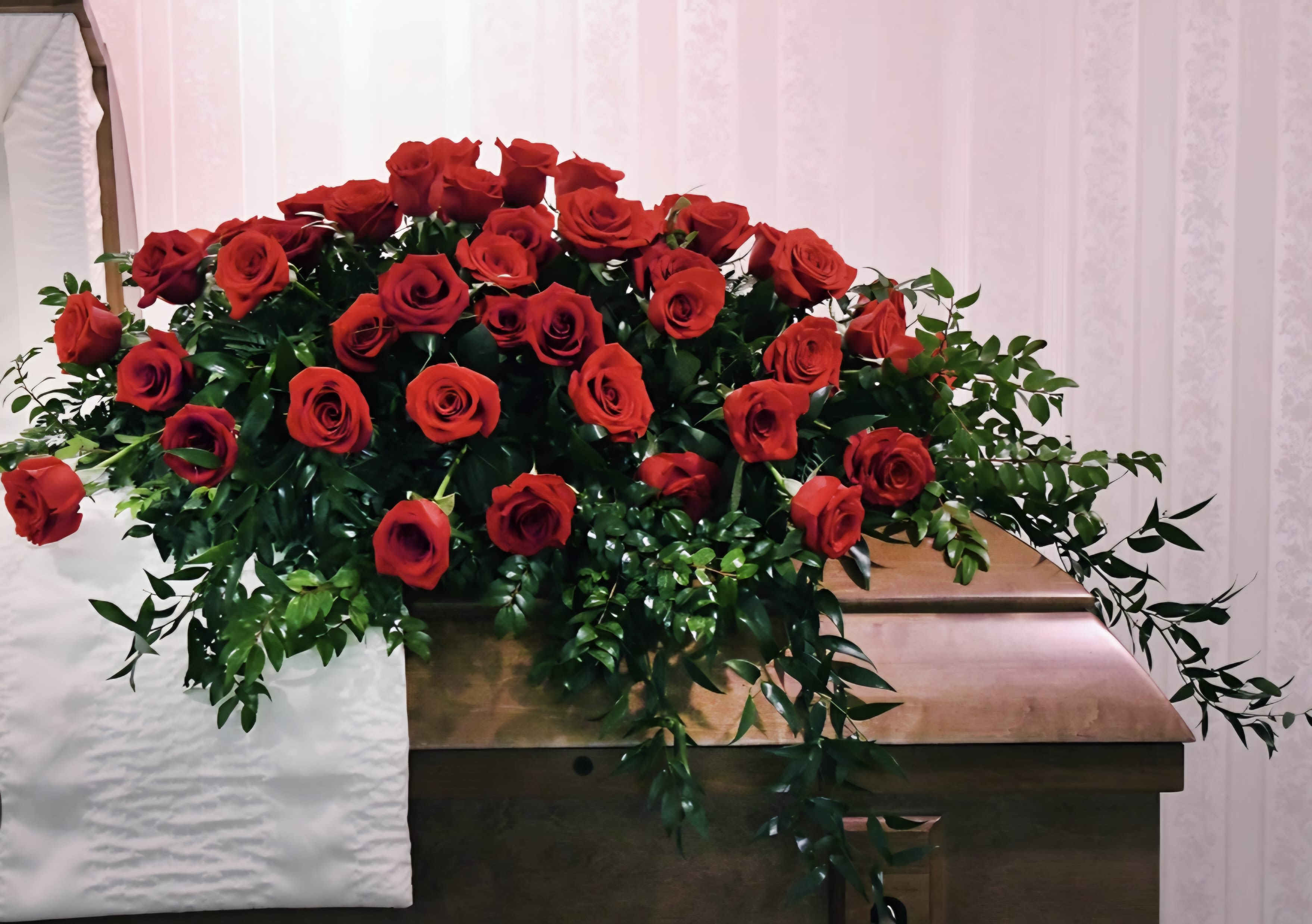 Classic Casket Spray Classic Casket Spray - This casket spray features all red roses.