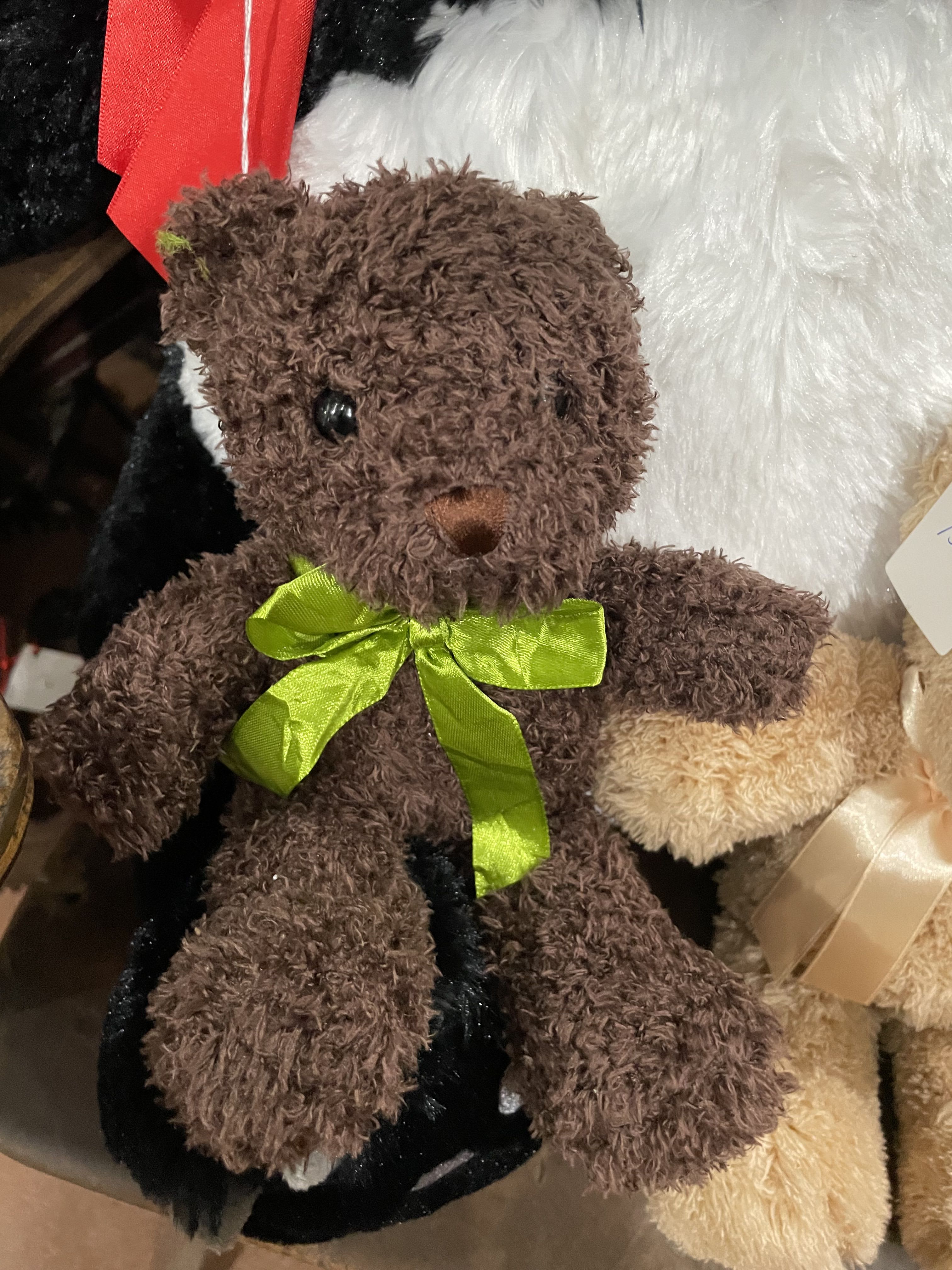 Small Bear  - Show your love to a special someone, with a small bear, color of bear can be different- 5 inch with green bow 