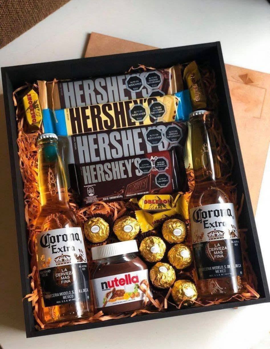 set de regalo  - set de regalo elaborado con cerveza corona, chocolates hershey, nutella, ferrero rocher 