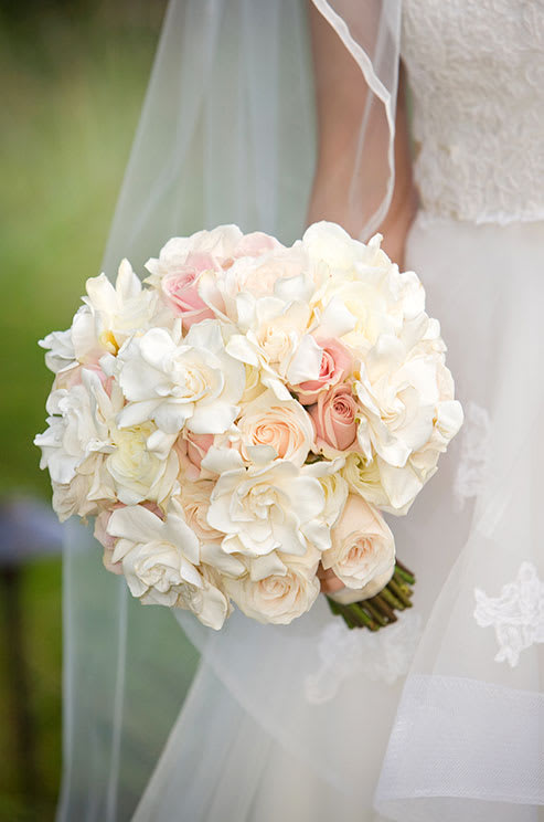 250.00 - Pink and White Roses, White Gardenia 