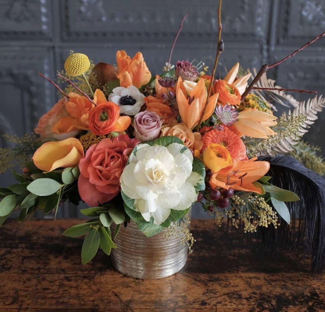 Fanciful Fall - Embrace the enchanting Beauty of Fall with this wonderful design. This arrangement combines the whimsy of the season with a touch of sophistication, making it the perfect centerpiece for your Fall celebrations.