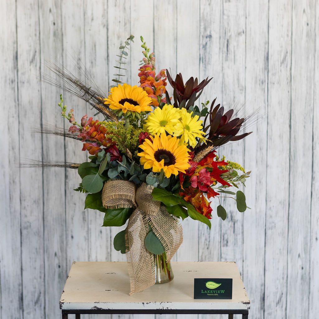 Frontier - A bright, fresh, fall arrangement perfect for any occasion! 