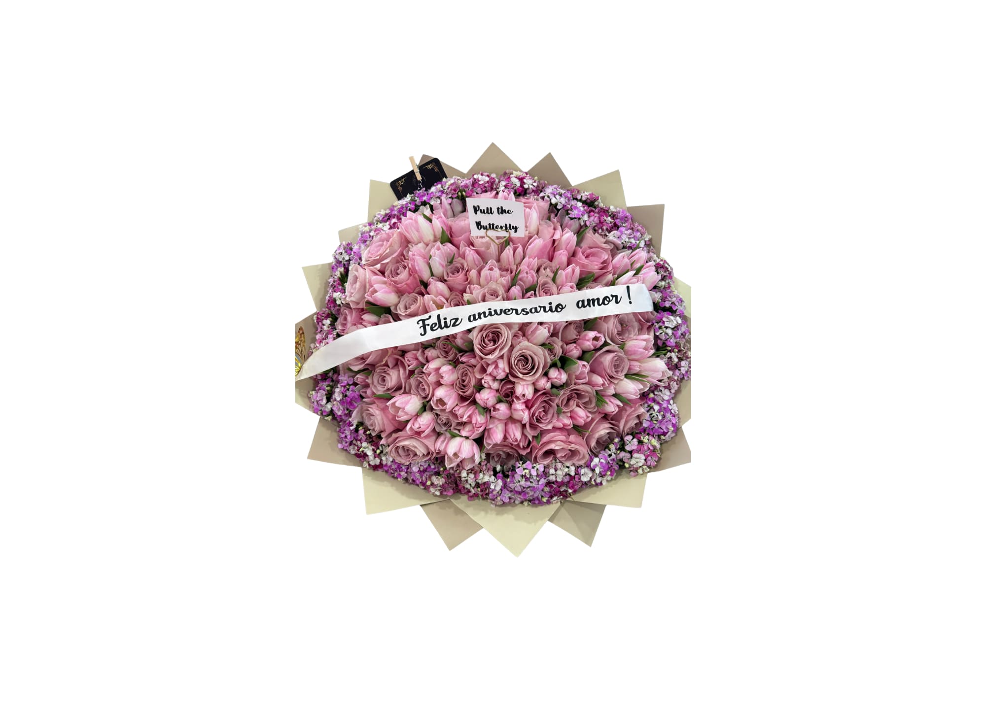 Premium mix bouquet - mix of tulips with roses