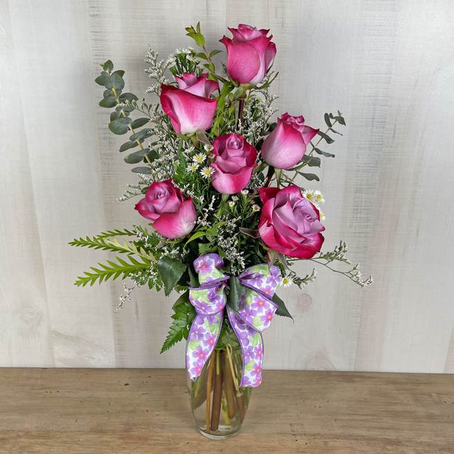 1/2 Dozen Colored Roses (Not Red) - Yellow, Pink. Orange, Tan  Designers Choice of Colors 