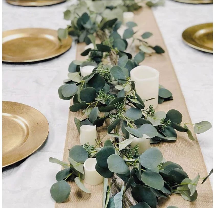 Custom Garland - Custom eucalyptus garland. Perfect to accentuate any tablescape for all type of events and holidays! Garland is priced per foot, add in quantity to specify the length of your garland (i.e. qty. 3 = 3 feet in length).   Garland is pretty hearty and can be customized with up to three different types of greens. Please call or specify when submitting your order. 