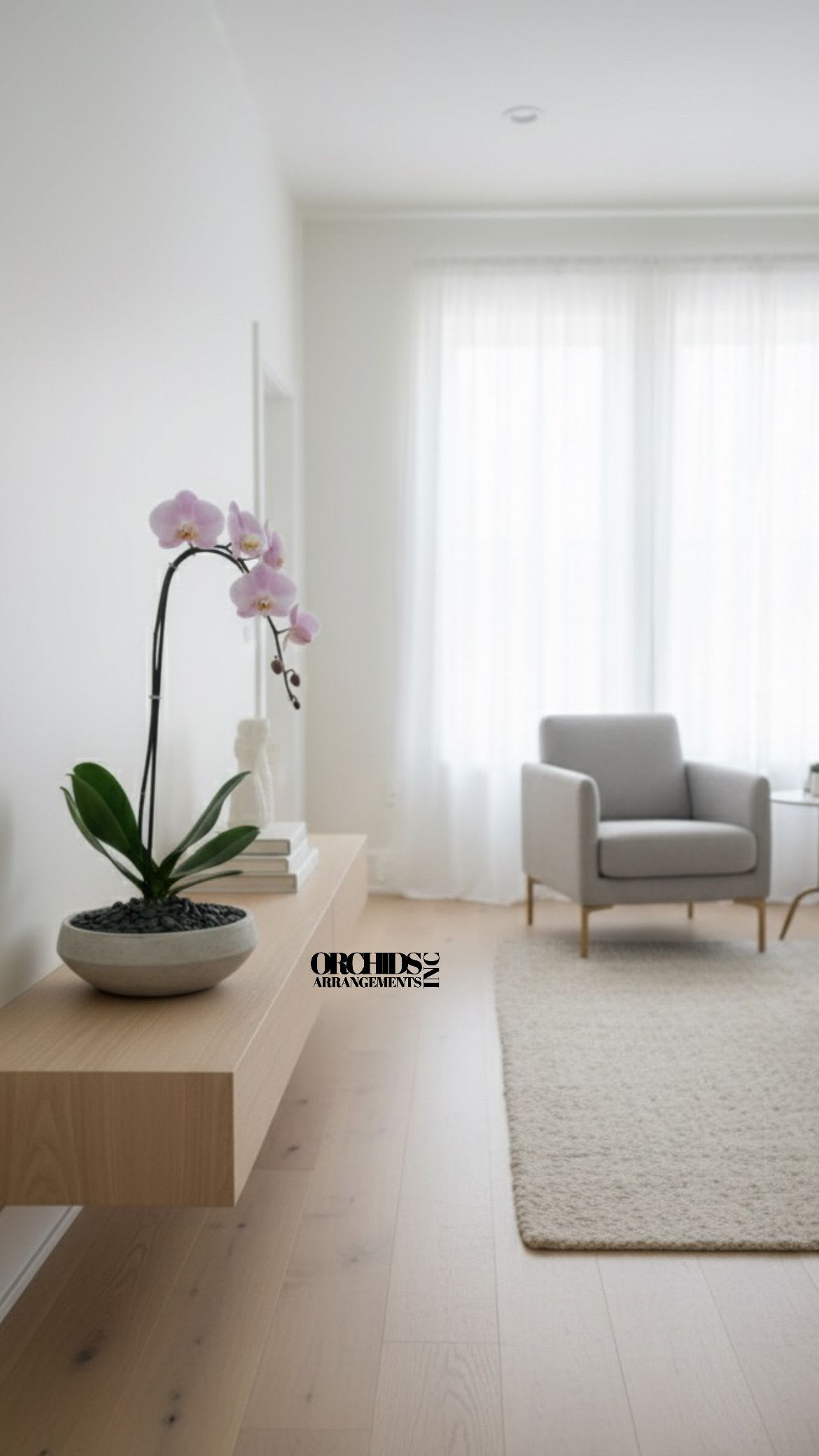 Ostentatious Orchids Arrangements Miami - A high quality Single pink orchid arrangement with a vase 10&quot; D X 4&quot; T. An orchids arrangement deliver for any occasion design with fresh natural real beautiful Phalaenopsis cascade orchids plants minimalist decor. 