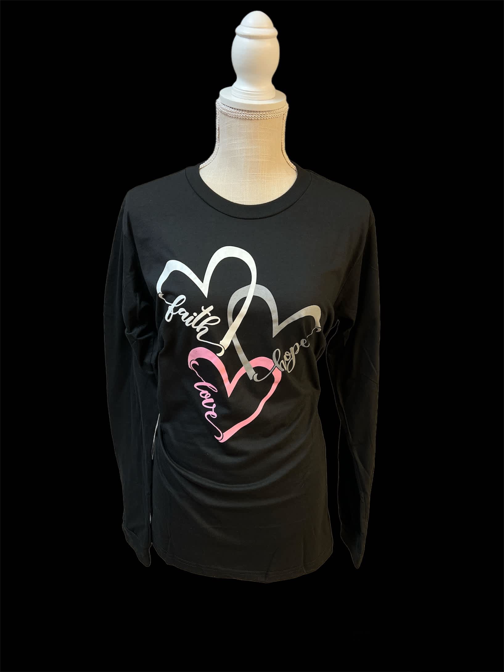 Faith Love Hope T Shirt Large  - In Black