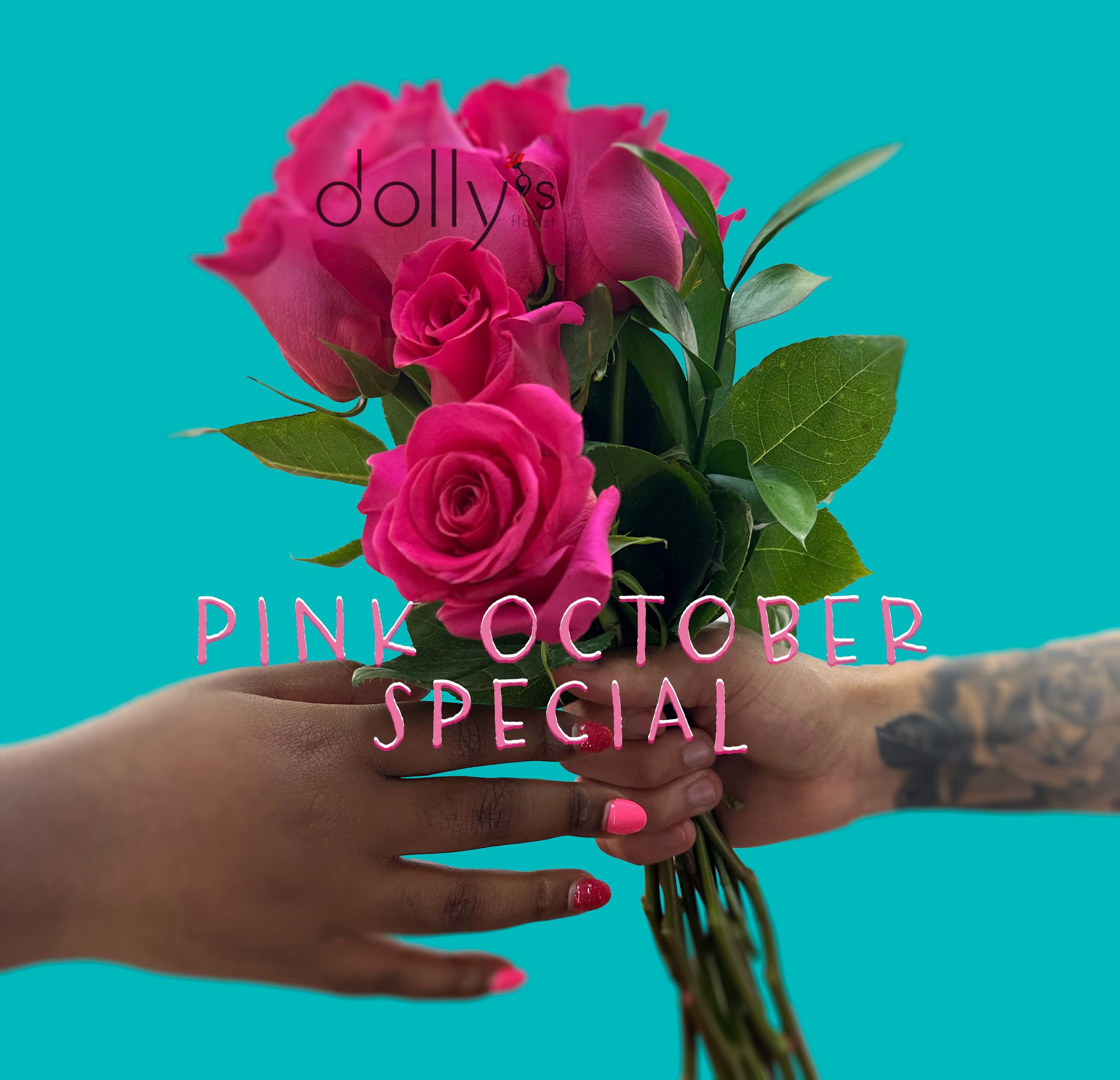 Special | Pink October | Hot Pink Roses - One Dozen Hot Pink Roses.