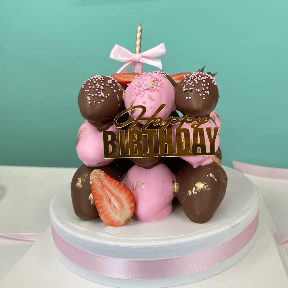 chocolate cake for birthday - birthday cake and chocolate - Chocolate covered Strawberries like cake for birthday.  Sending Smile with ours Sweet Chocolate Cake for Happy birthday the Fresh cute Cake of Chocolate Covered Strawberries pink color and milk chocolate for her. include: Happy birthday sing Acetato Box options 1: Pink Chocolate Covered Cake options 2: Purple Chocolate Covered Cake
