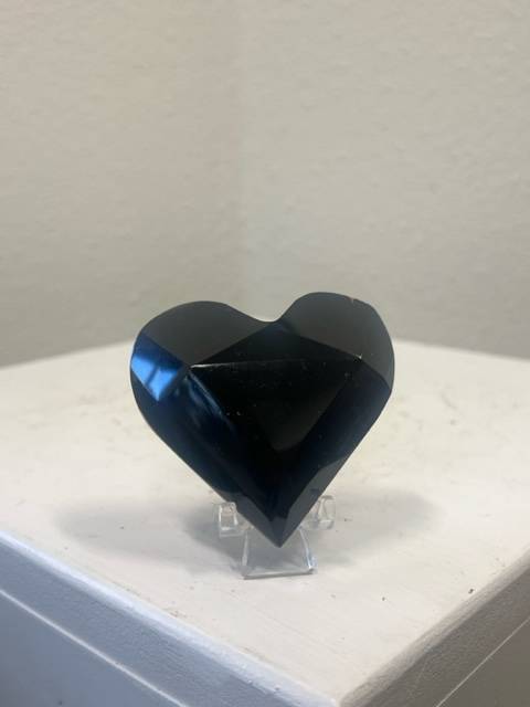 Obsidian - Gorgeous rare faceted obsidian heart. Known as a protective stone.