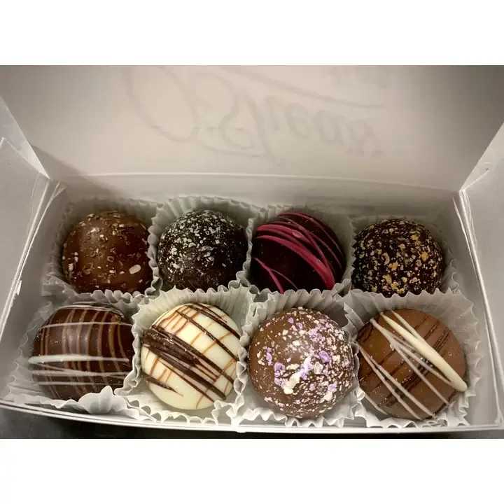O'SHEAS 8 PIECE TRUFFLE  - 8PC Gourmet Mini Truffles Assortment w/ Box &amp; Bow  UPGRADED BOX: 15 TRUFFLES 